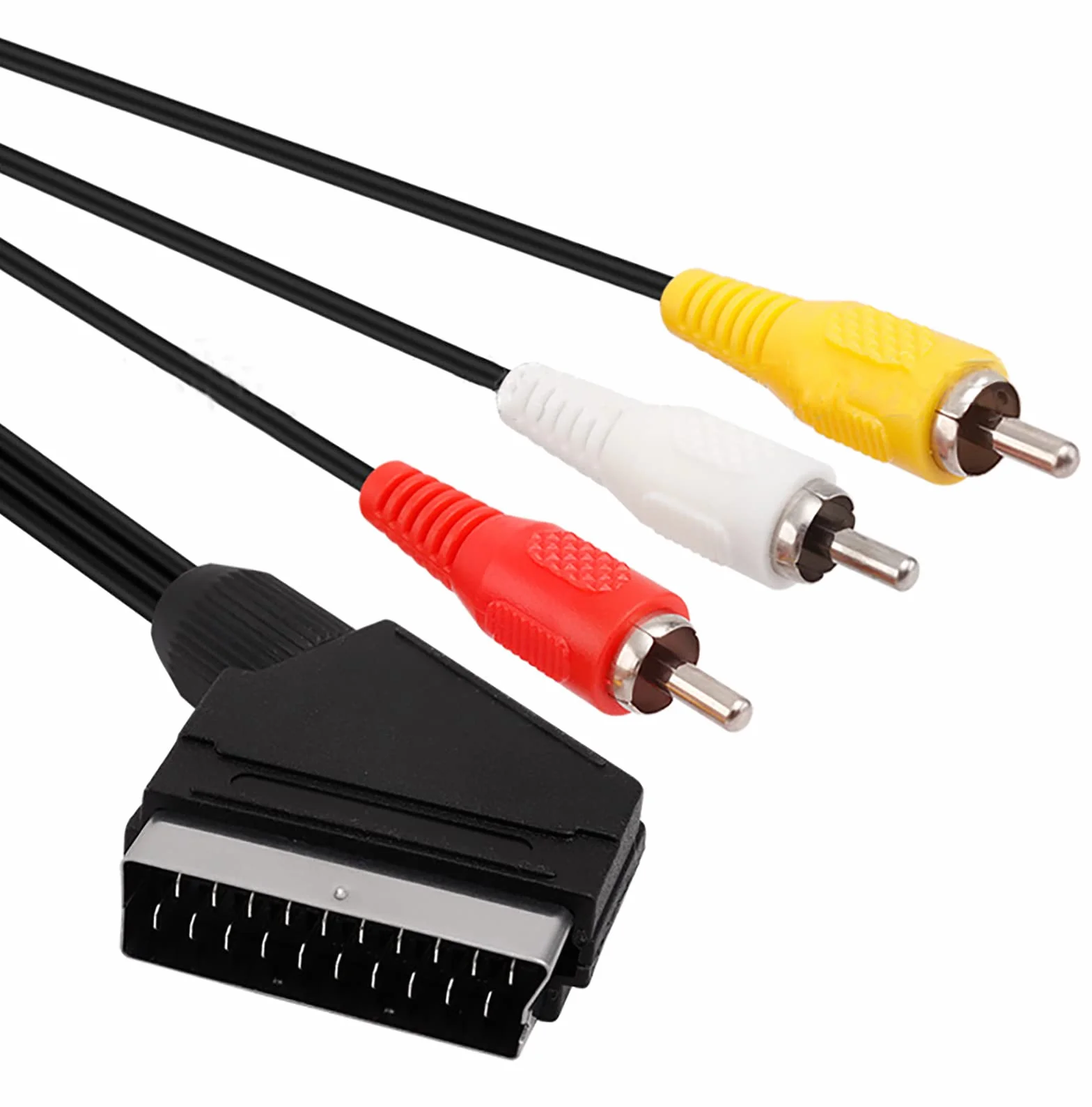 WANGCL 2PCS 1.8M Câble Péritel Adaptateur Péritel Péritel vers RCA Câble Péritel pour Lecteur DVD vers TV Composite AV Connecteur Convertisseur pour TV DVD VCR NES FC