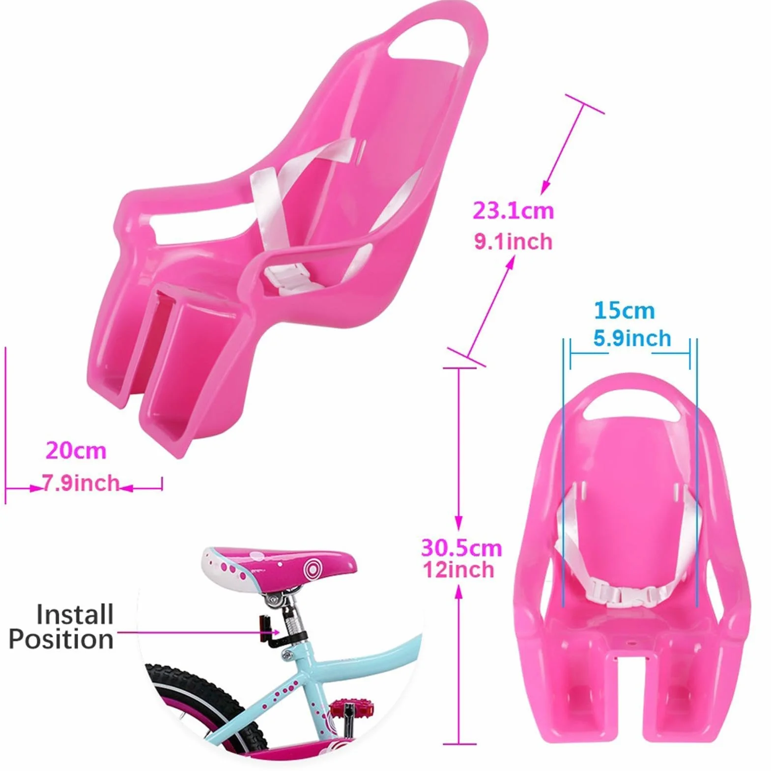 Siège De Vélo pour Filles avec Autocollants DIY pour Animaux en Peluche Taille Standard, Accessoires Vélos Enfant