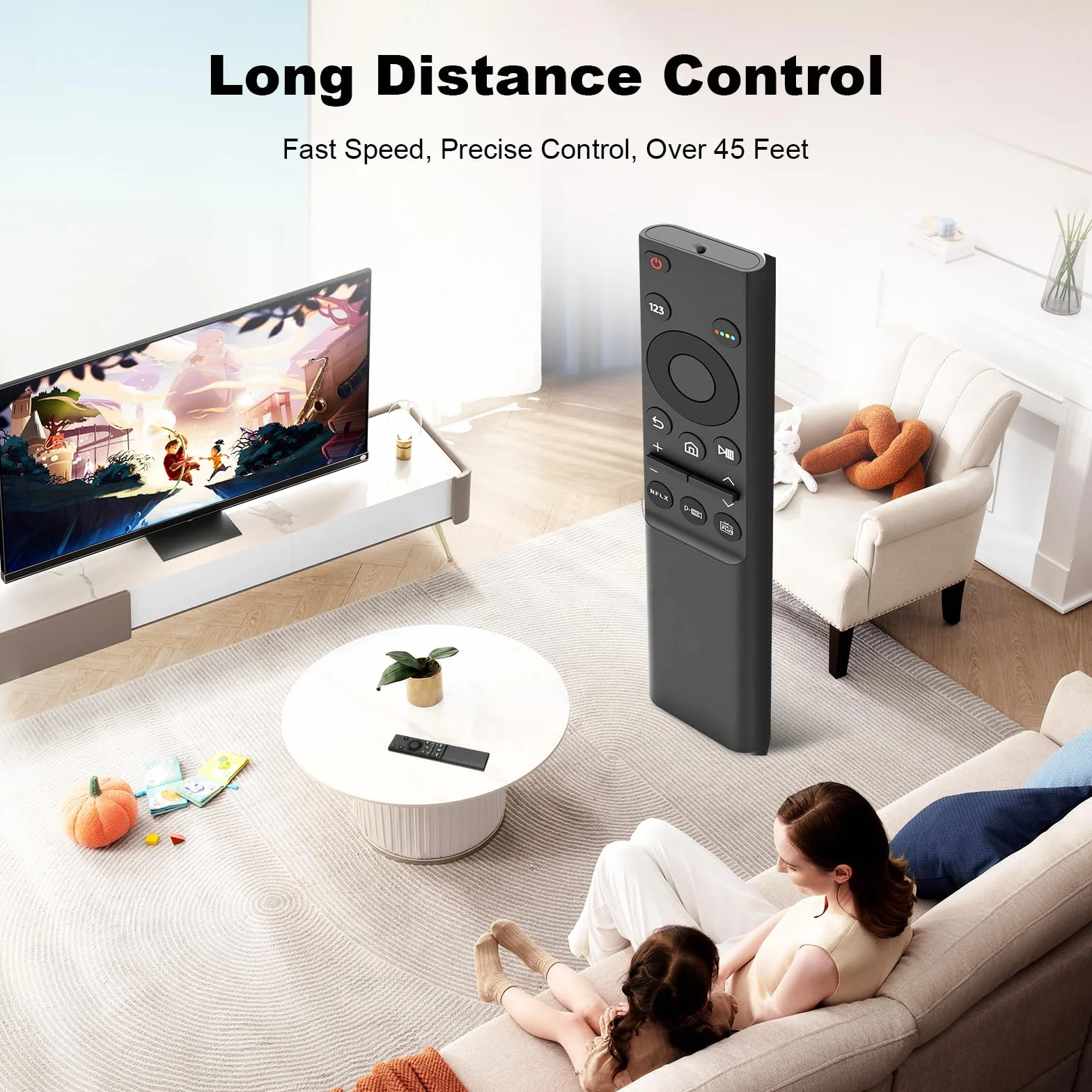 Télécommande de Remplacement BN59-01358B Compatible avec Tous Les téléviseurs Samsung LED QLED UHD SUHD HDR LCD Smart TV, Boutons Netflix, Prime Video, Samsung TV
