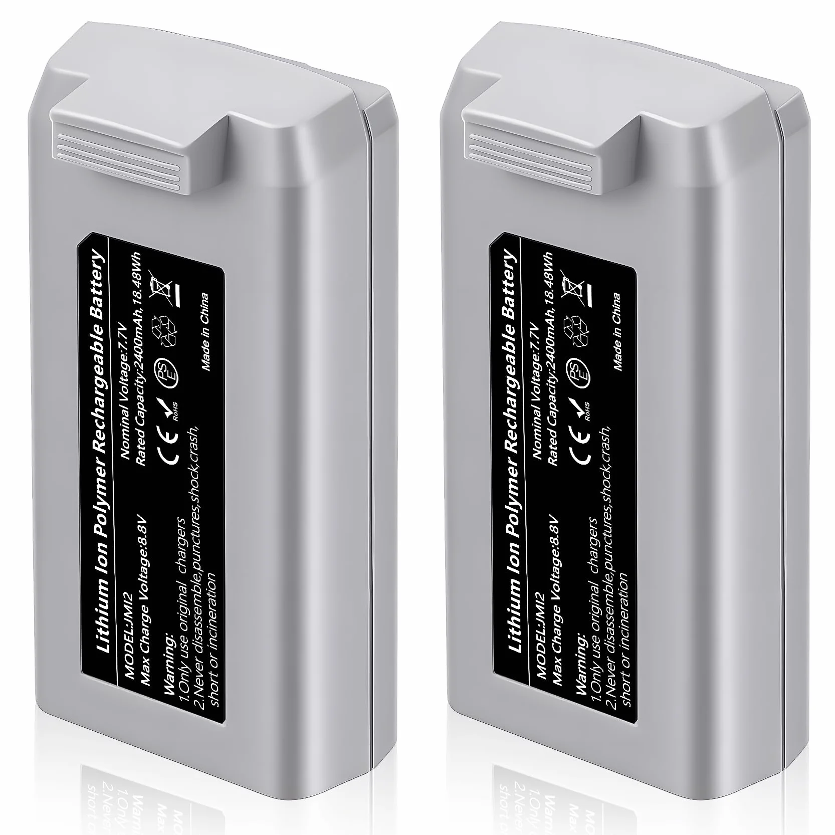 Mini 2, Mini 4K Lot de 2 Batteries de Rechange intelligentes pour Drone d'une capacité de 2 400 mAh autonomie maximale de 31 Minutes compatibles avec Les Drones DJI Mini 4K/2/SE/2 SE