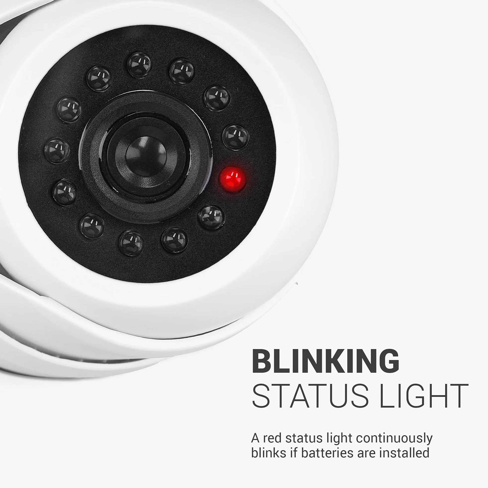kwmobile Caméra de Surveillance Factice - Lot 2X Fausse Caméra CCTV avec LED Sécurité Maison ou Magasin - Dôme Dissuasif pour Intérieur, 1080p - Blanc