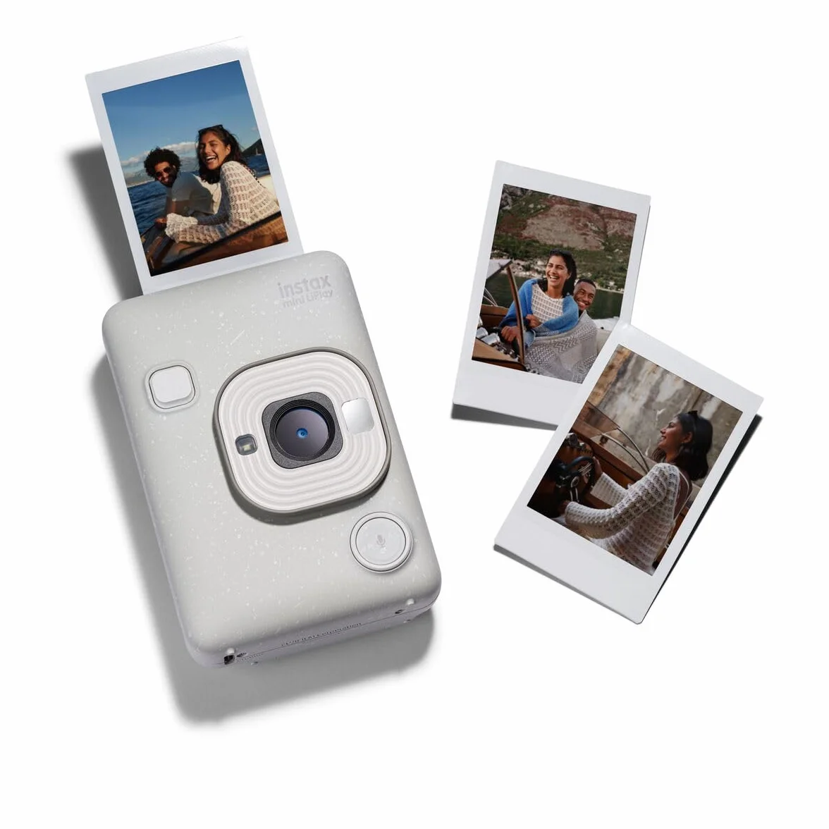 instax Appareil Photo instantané Hybride Mini LiPlay Blanc Vaporeux avec écran LCD arrière de 2,7 Pouces, Emplacement pour Carte Micro SD, Chargement USB Type-c, Film Vendu séparément