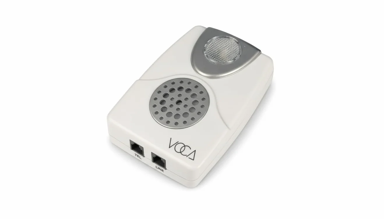Amplificateur de sonnerie téléphonique VOCA TA002 avec lumière clignotante, jusqu'à 105 dB, pour téléphones fixes, montage mural, idéal pour les environnements bruyants et les personnes malentendantes