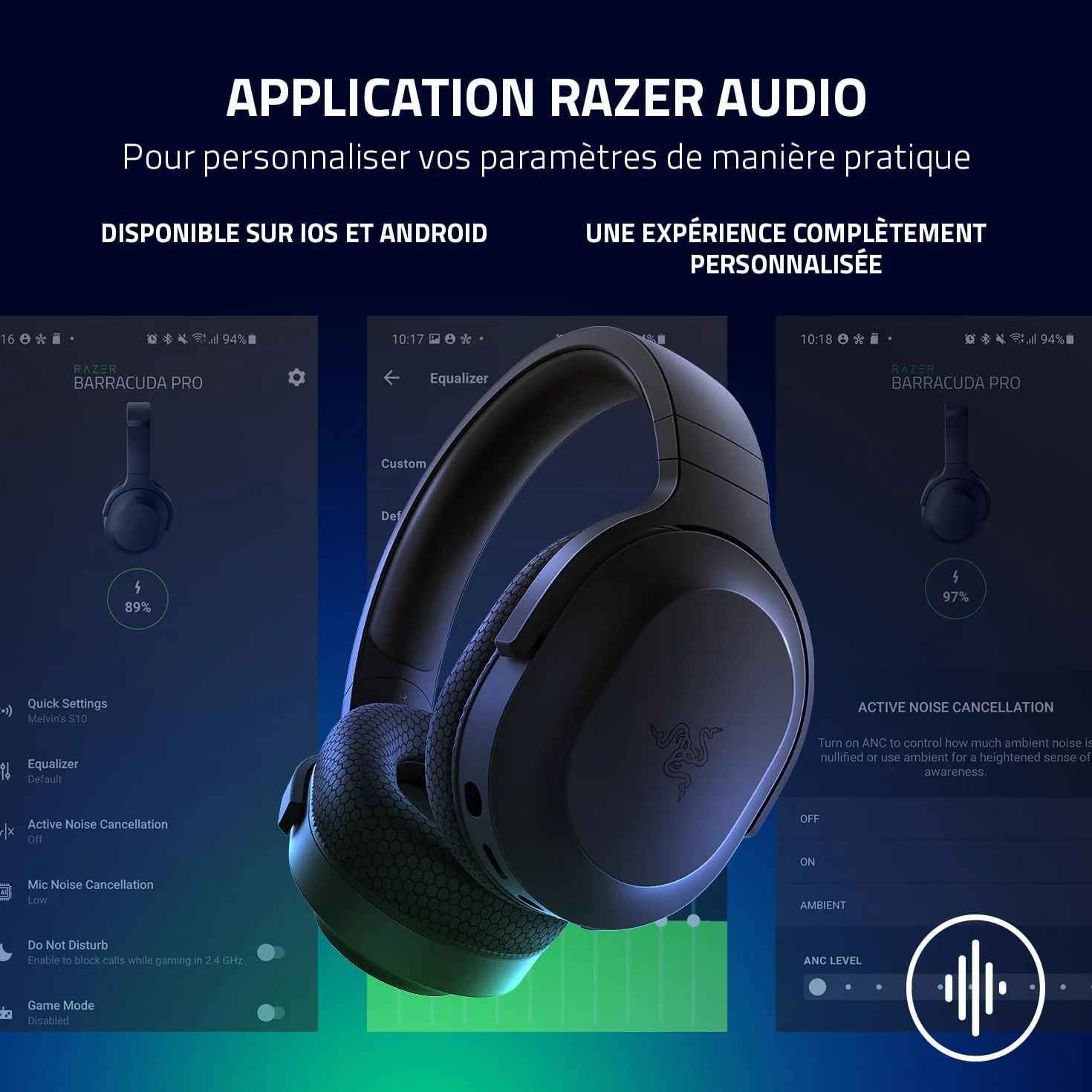 Razer Barracuda X - Casque Gaming sans Fil Multiplateforme (SmartSwitch Dual sans Fil, Design Ergonomique, TriForce 40mm, Microphone Cardioïde, Contrôles sur Casque, Batterie de 50h, USB-C) Noir