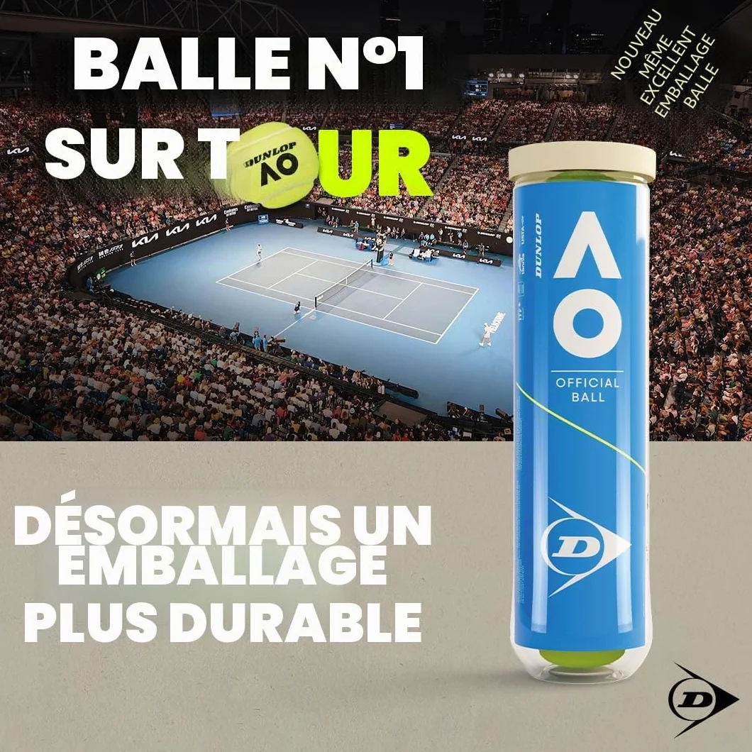 DUNLOP Balle de Tennis Australian Open Terre Battue Terrain Dur Gazon
