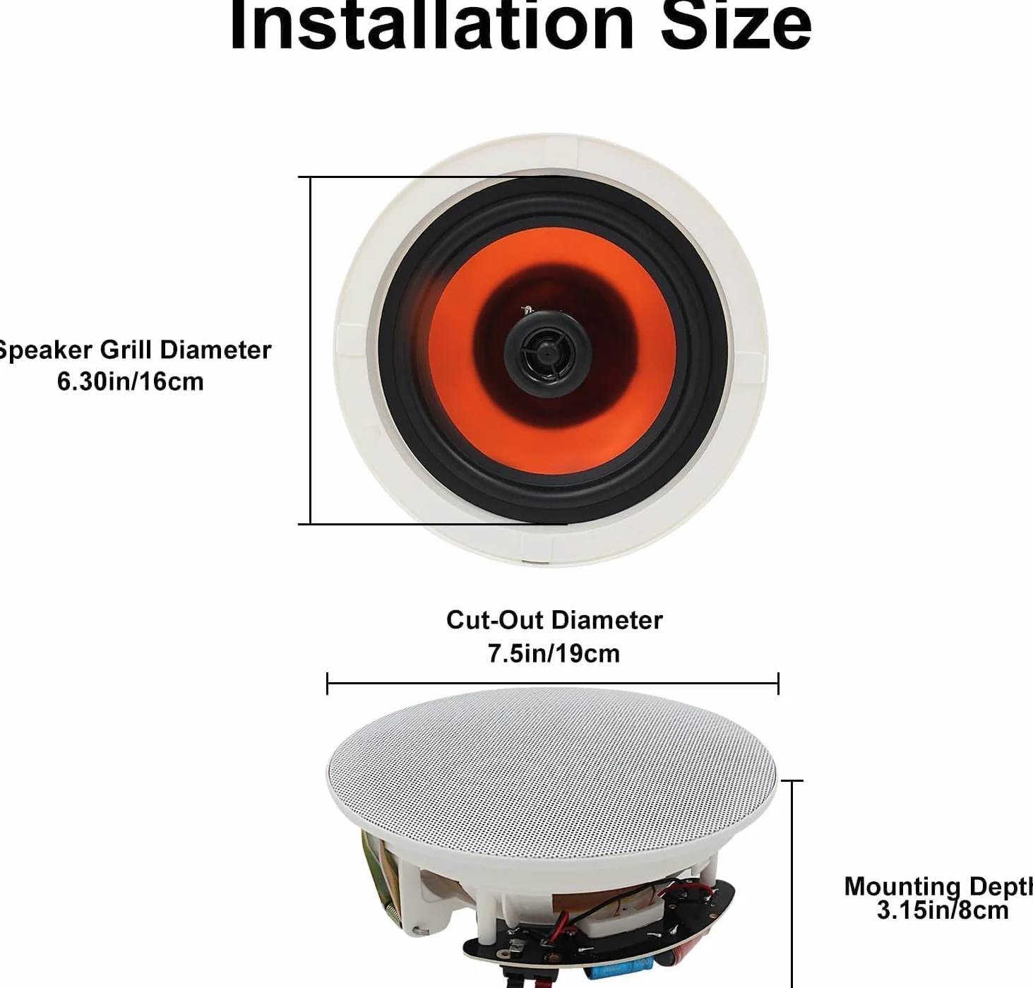 Herdio Enceintes Plafond Bluetooth 600 Watts 6,5 Pouces 4 Haut-parleurs