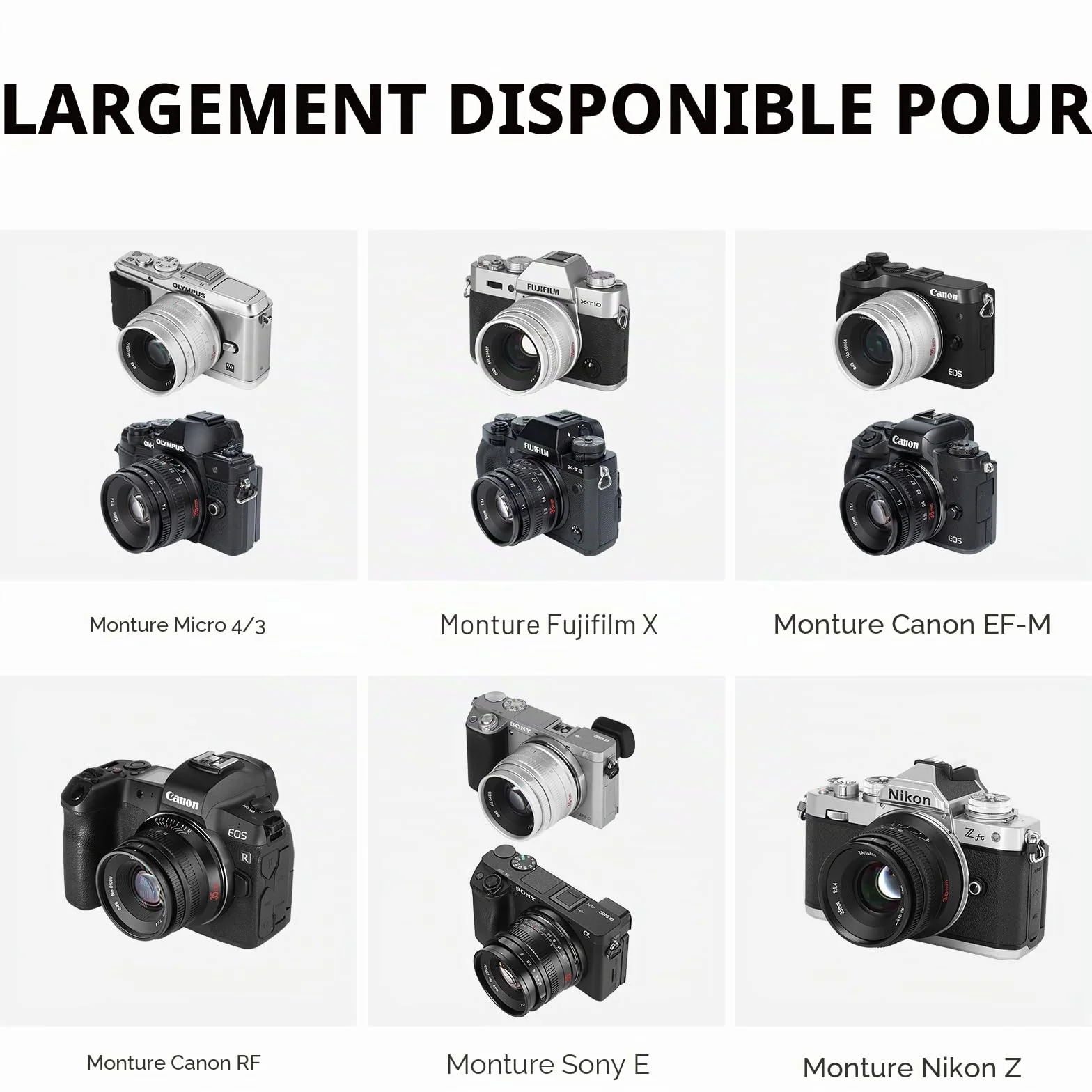 7artisans Objectif fixe 35 mm F1.4 Mark II APS-C Mise au point manuelle Grande ouverture Compatible avec appareil photo Fujifilm Fuji X-A1 X-A10 X-A2 X-M1 XM2 X-T1 X-T10 X-T2 X-T20 X-T30 X-Pro1 X-Pro2