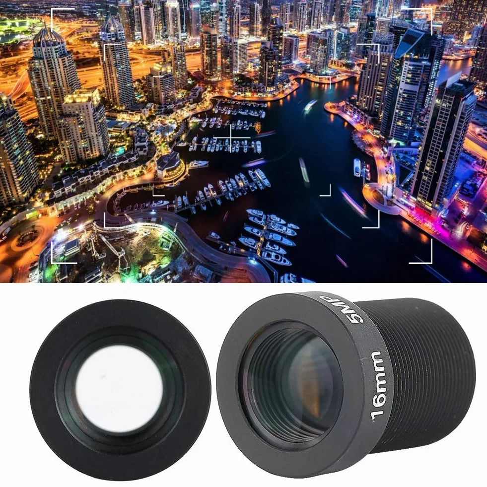 Objectif Caméra 16mm F/2.0 5MP HD Lentille M12 Ultra Grand Angle CCTV Surveillance