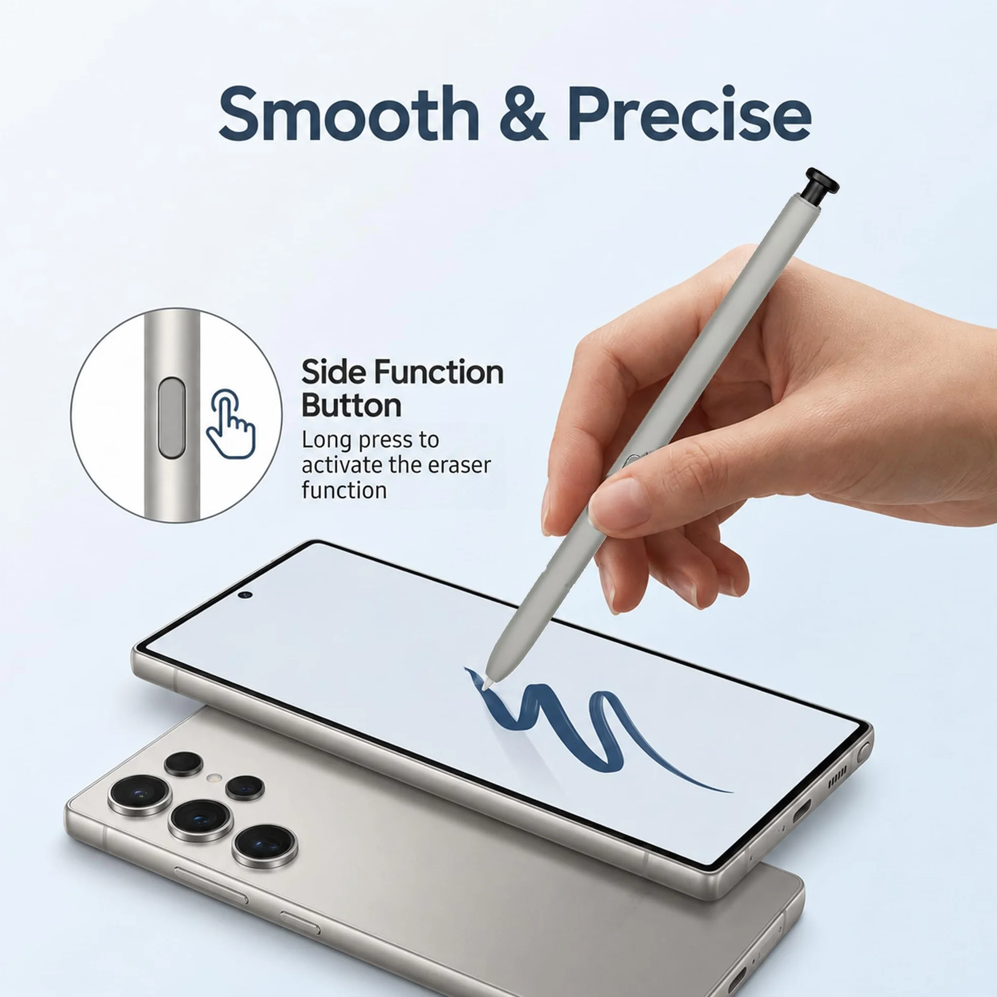 Stylet de Remplacement pour Galaxy S25 Ultra, Stylet Tactile Précis pour Smartphone S Pen S25 Ultra, Idéal pour Dessin et Prise de Notes, sans Bluetooth, Noir