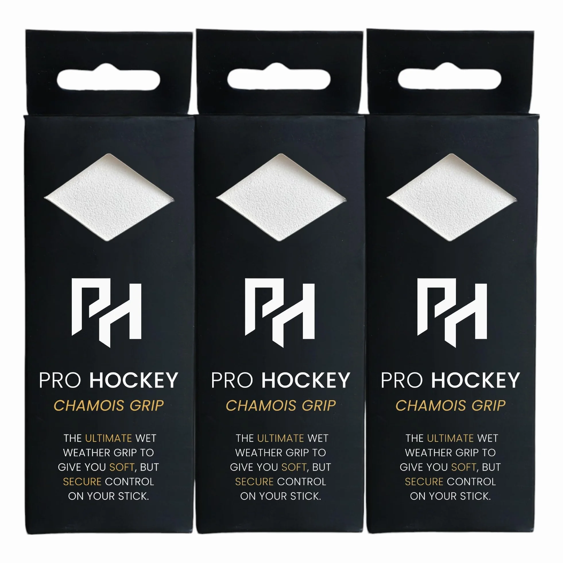 Poignées de hockey sur gazon en chamois Lot de 3 - Blanc 170 cm