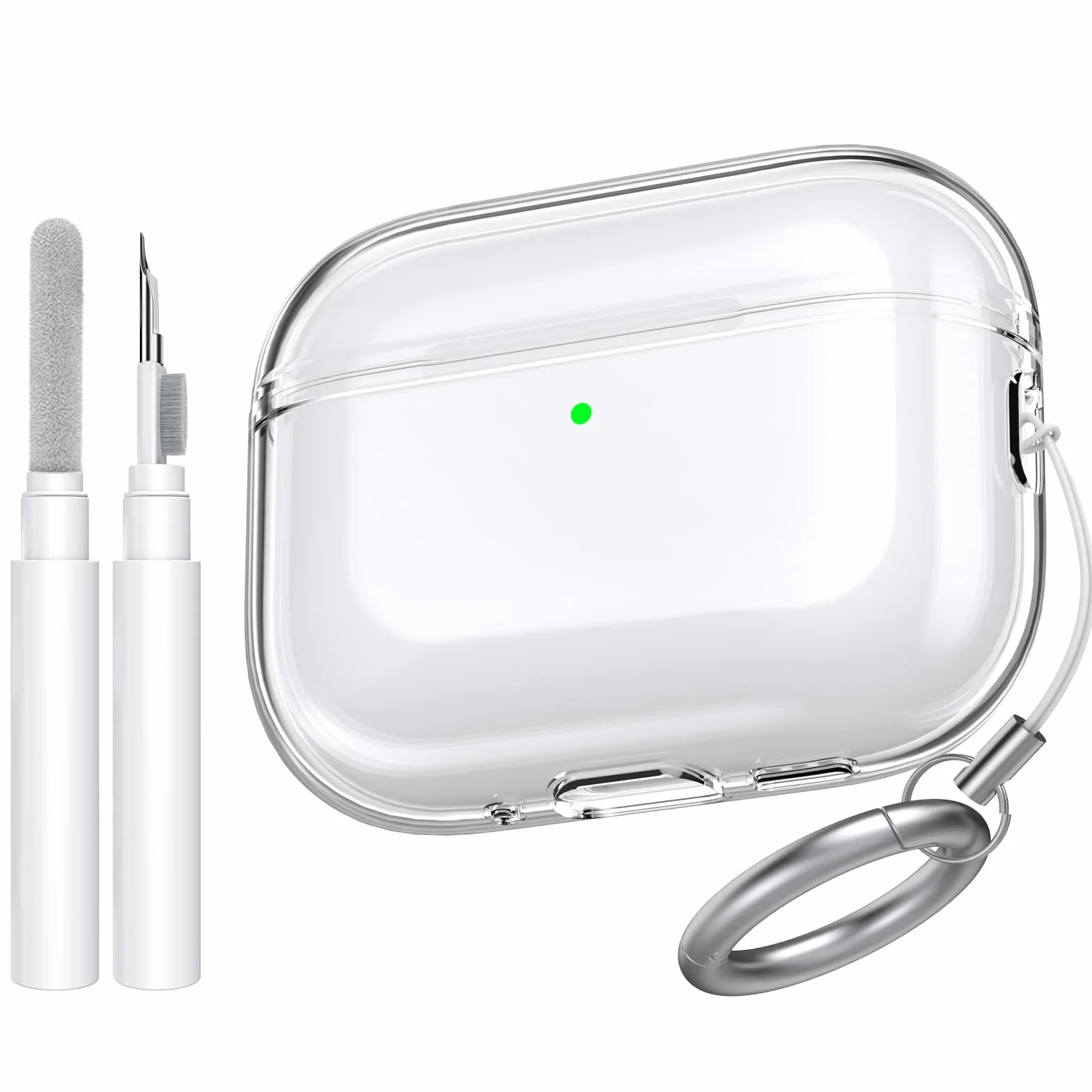 AhaStyle Transparente Coque AirPods Pro 3 (2025) avec Kit Nettoyage [Anti-Jaunissement] Étui Protection TPU Clear Housse pour AirPods Pro 3ème Génération Supportant Recharge USB-C et Recharge sans Fil