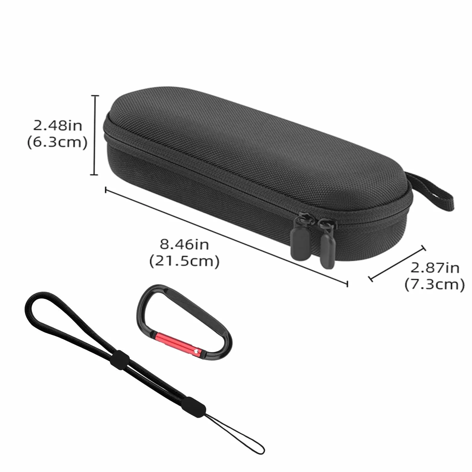 Étui de transport nylon avec doublure en peluche et mousqueton noir