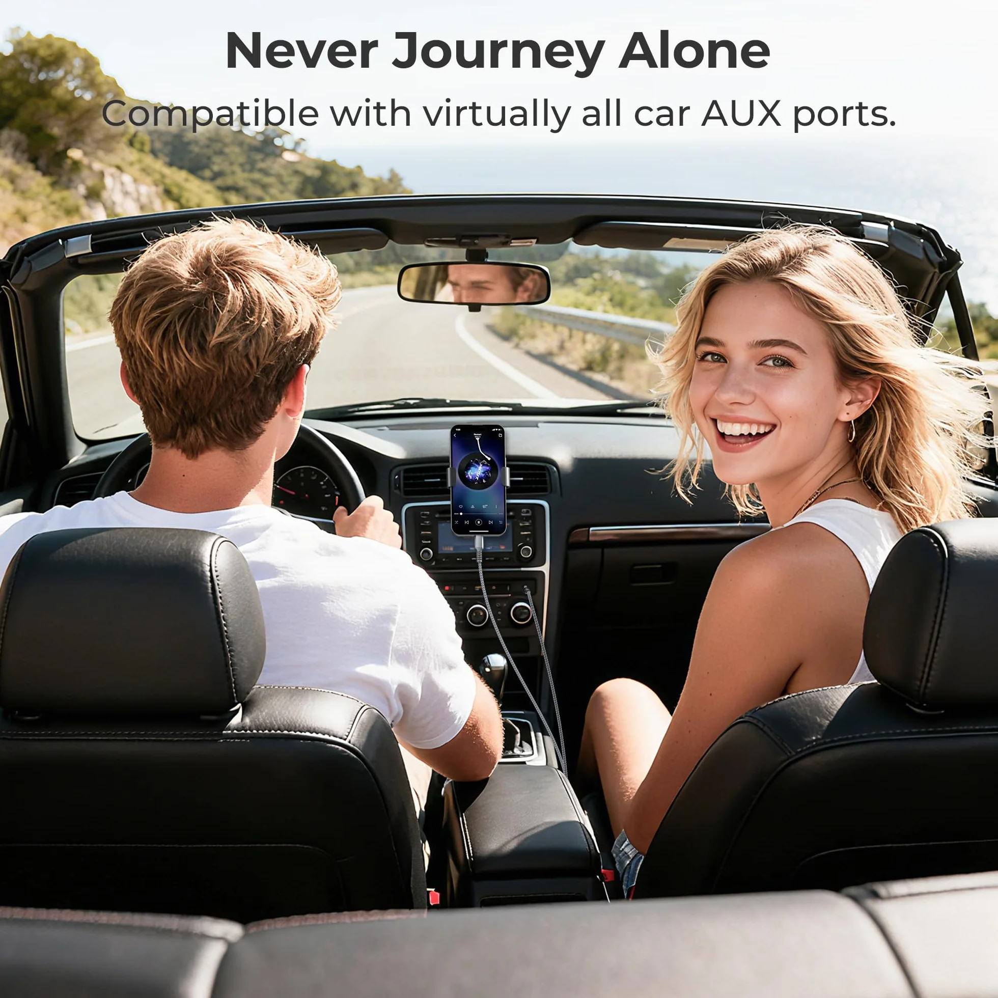 BASESAILOR Câble Auxiliaire 1.2M Type C vers 3.5mm Audio Jack pour iPhone 17 17e Air 16 15 Pro Max Plus, Samsung S26 S25 S24 S23 A56 A55, Z Fold, iPad