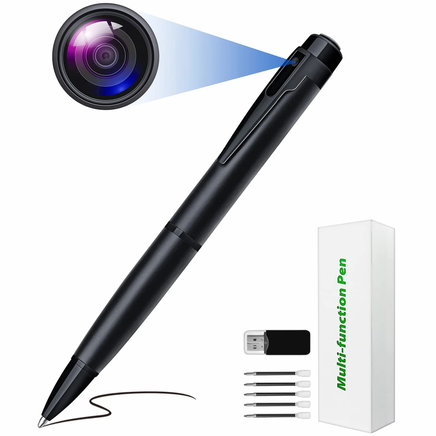 Sprfuk Mini caméra Espion, caméra cachée HD 1080p, caméra de Poche cachée pour Nounou, Appareil Photo de Corps, enregistreur Audio et vidéo avec détection de Mouvement pour réunion d'affaires