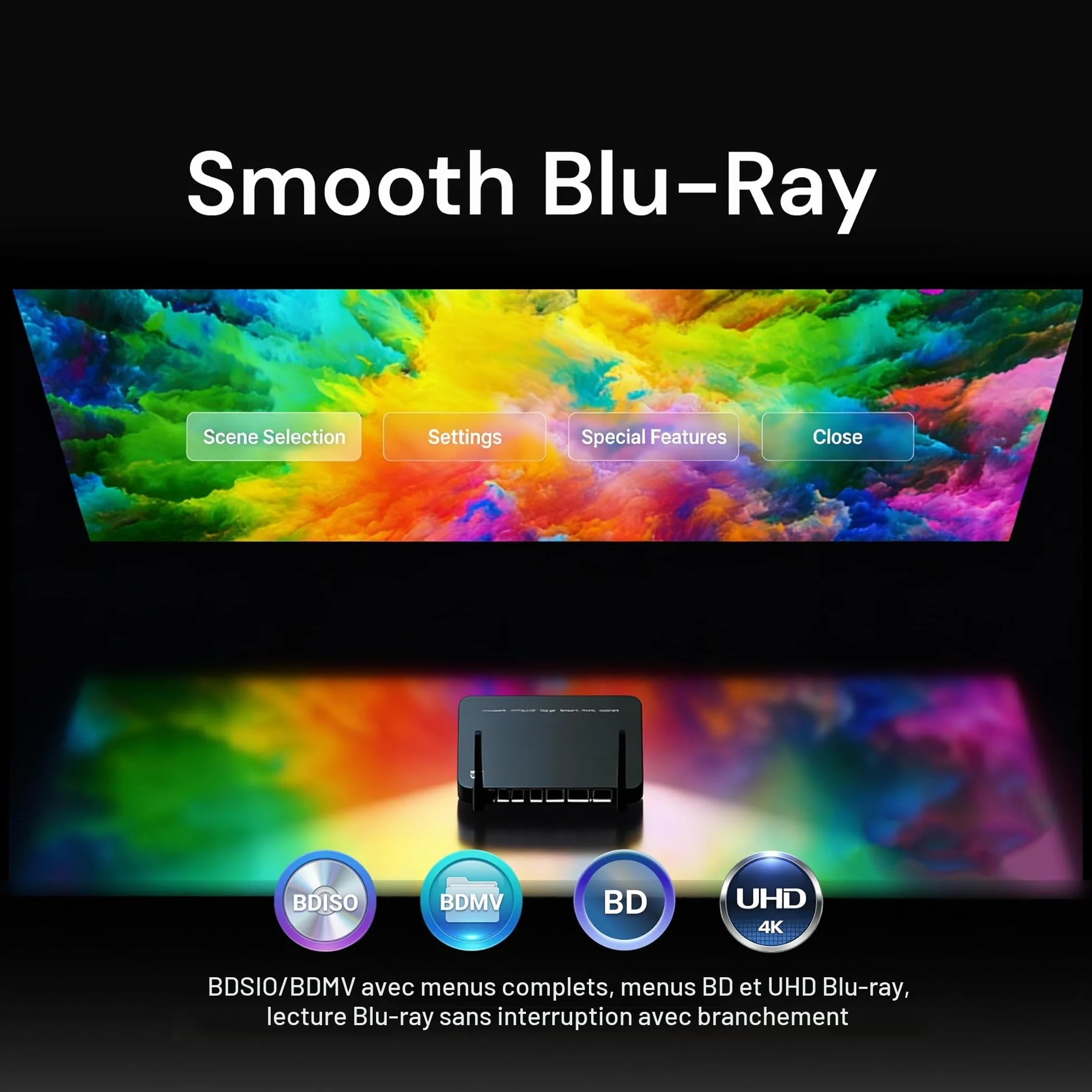 zidoo Z9X 8K - 8K HDR Lecteur multimédia, système d'exploitation Android 11, processeur Amlogic S928X-K 6G + 64G, Moteur vidéo VPU et Moteur d'image VS10, Blu-Ray 4K Ultra HD, BDMV/ISO, pour Lecture