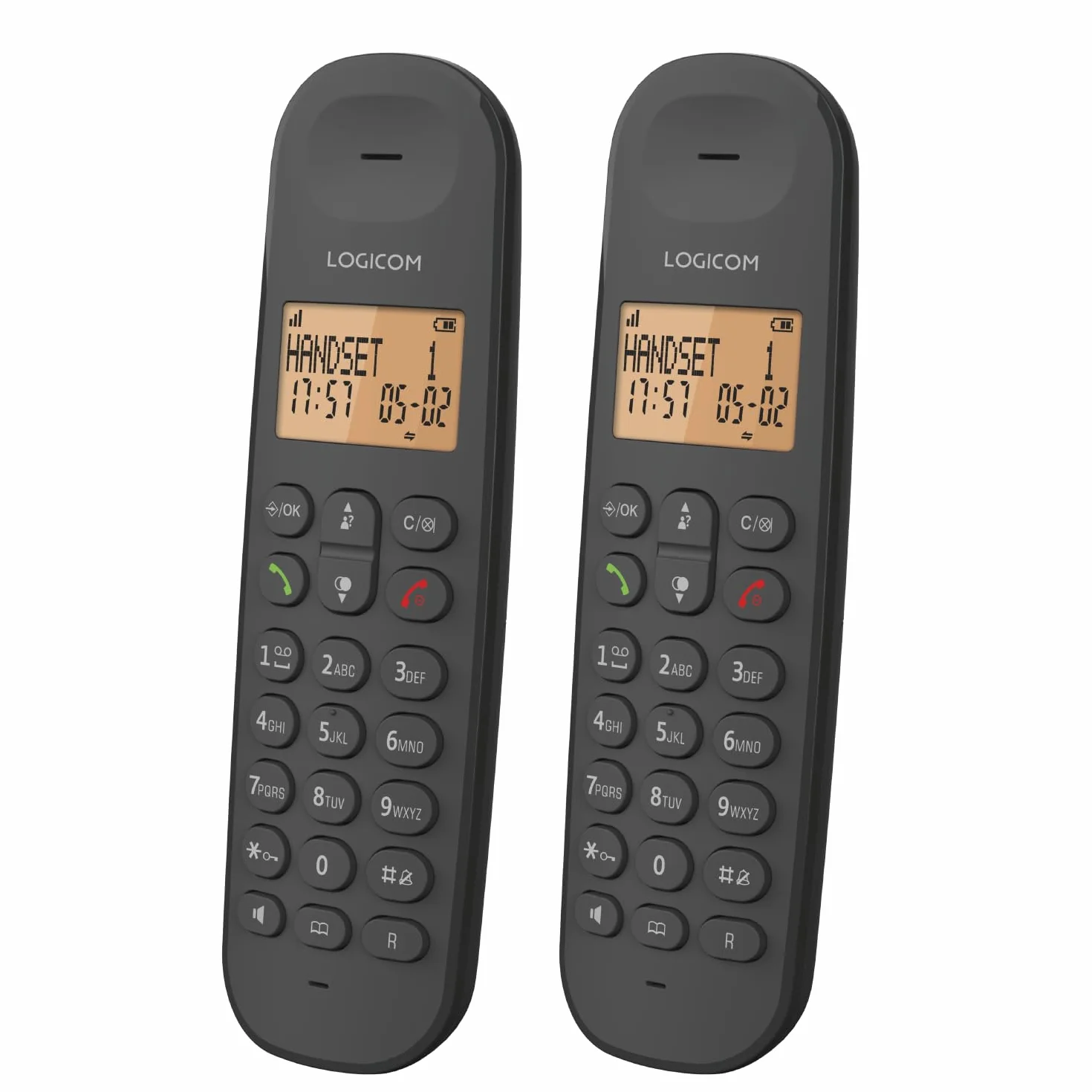 Logicom ILOA 255T Téléphone Fixe sans Fil avec Répondeur Enregistreur - Duo - Téléphones analogiques et dect - Noir