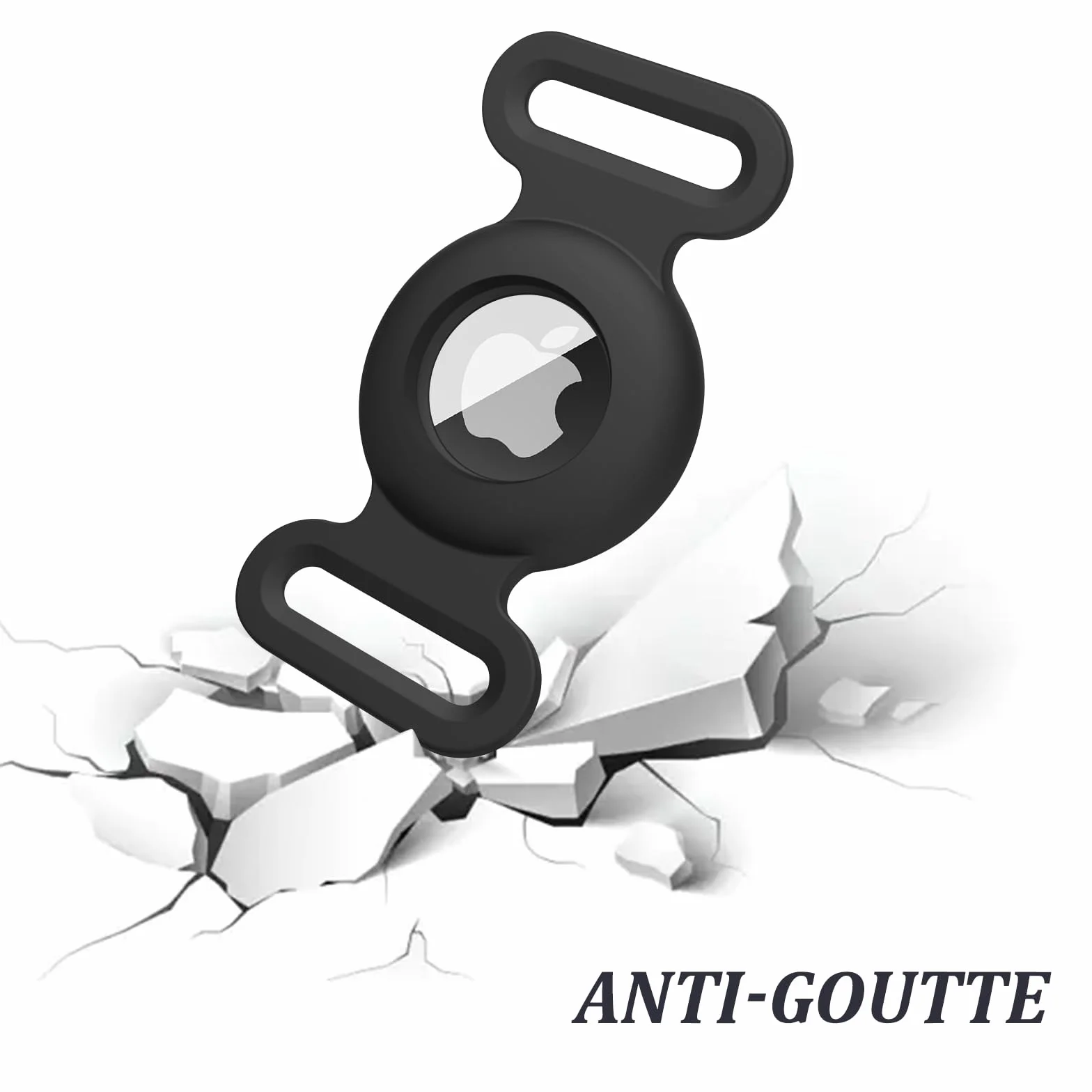 Vancle Airtag Étuis Collier pour Chien et Chat, Coque en Silicone Étanche pour Apple AirTag GPS Finder, 1pc Housse de AirTag Protection pour Pet Colliers de Compagnie Anti-Perte Porte-clés AirTag