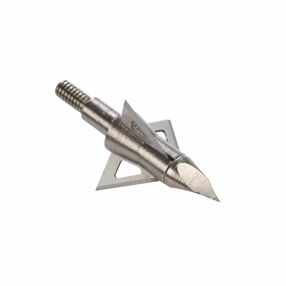 Pointes Larges de tir à l'arc 100 125 Grain 3 Lames Fixes Paquet de 12 pour Arbalètes Flèches