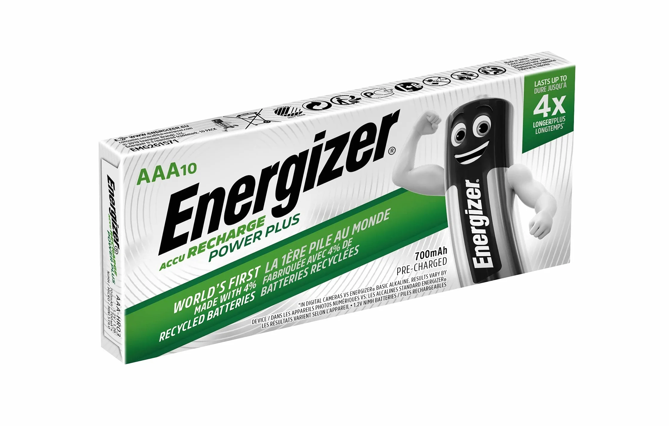 Energizer Rechargeable AAA Battery Pack of 10