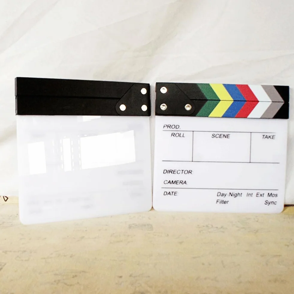 Clap de Cinema, Acrylique Film Clapper, Clap Cinéma, Movie Clapper, Réalisateur Scène Clap, Scènes d'action Cut Clapper Ardoise, TV Movie Action Board Film Cut Prop, pour Tournage Film, Studio Live