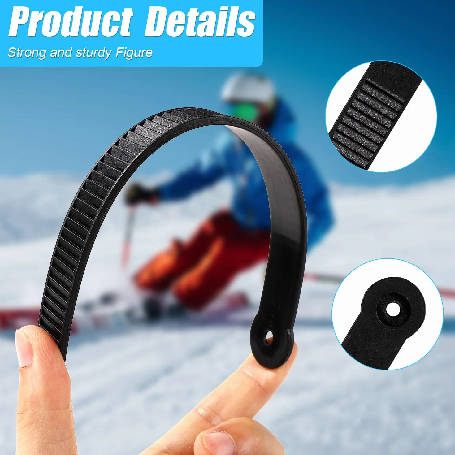 Lot de 8 Attacchi Snowboard, Sangles d'Échelle de Remplacement pour Fixations