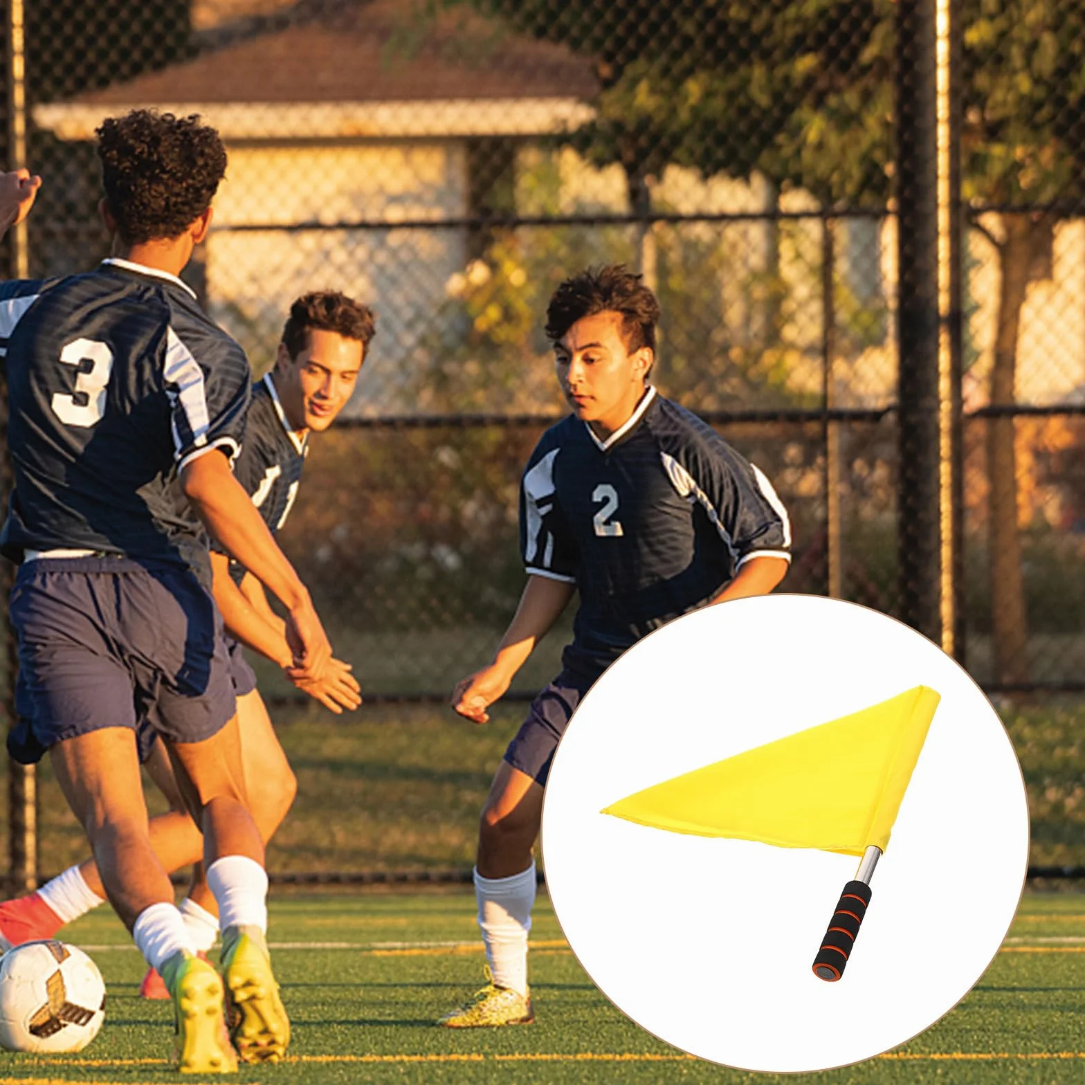 Amosfun Drapeau Jaune de Signalisation pour Arbitre Football Plein Air