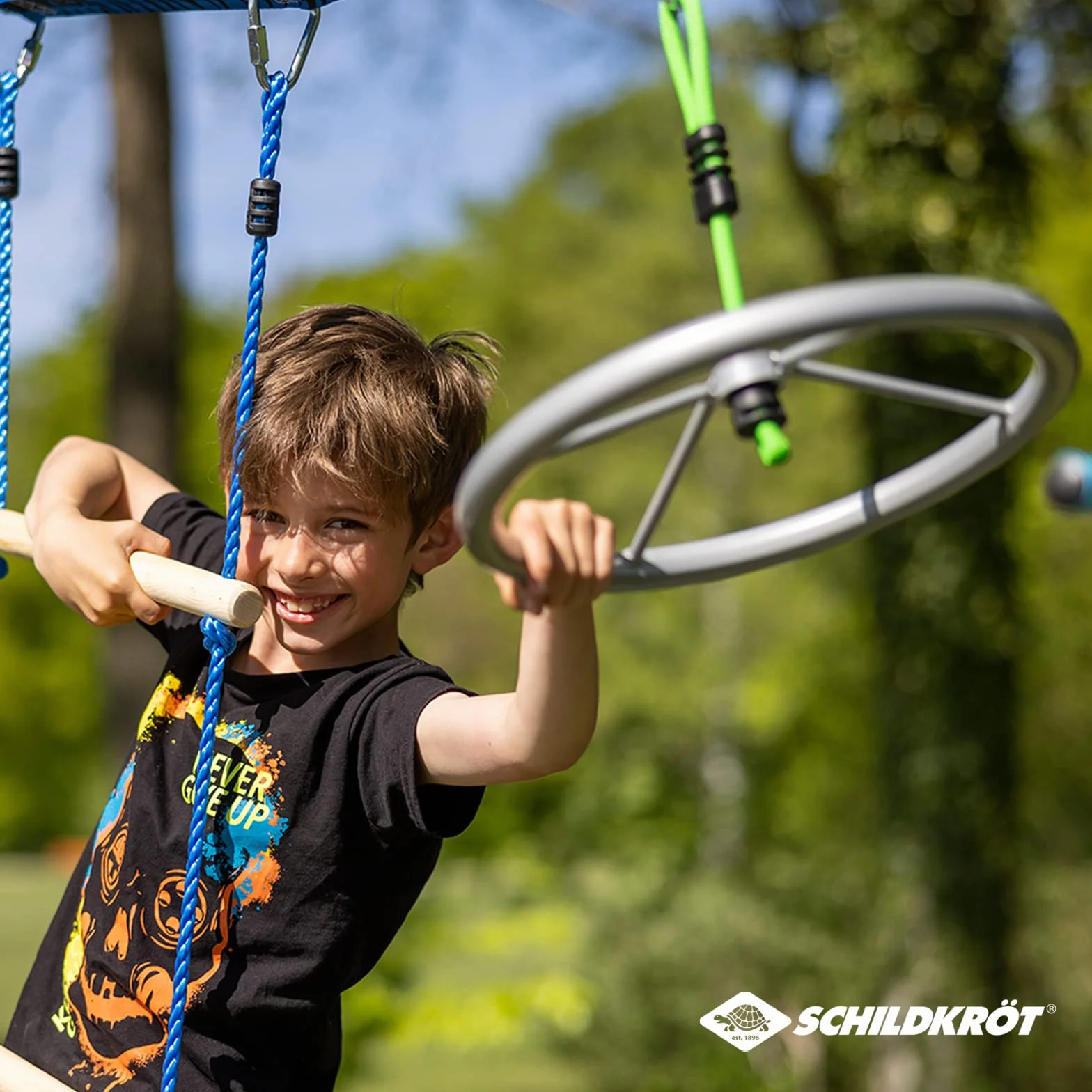 Schildkröt Jungle Spinning Wheel Grande Roue en Métal pour Enfants et Adultes