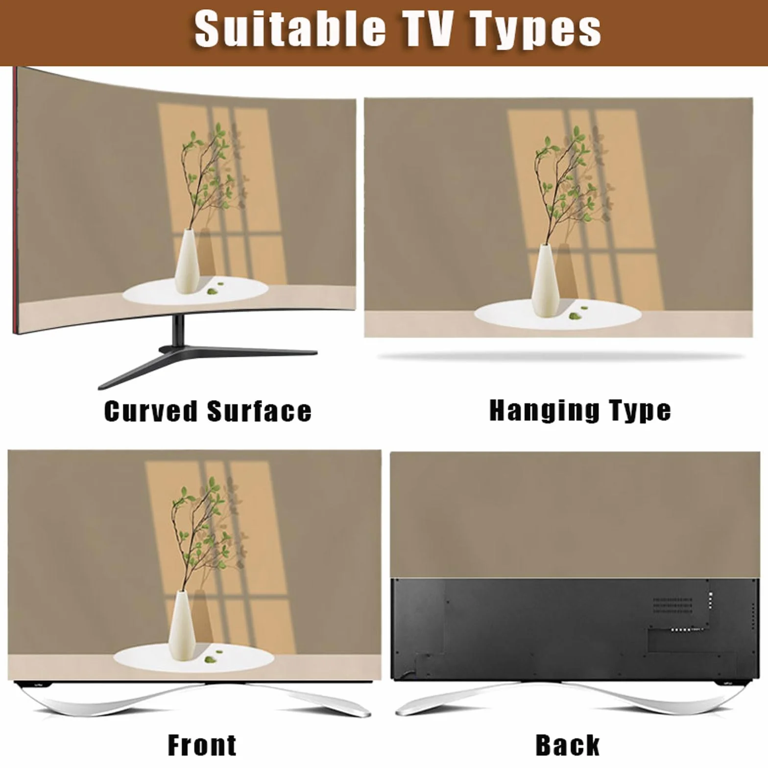 Couverture TV Anti-poussière,Cache-poussière pour Téléviseur D'intérieur,Couverture de Télévision Housse d'Écran Protection,Élastique,Lavable,Respirant,for TV de 24 à 65 Pouces