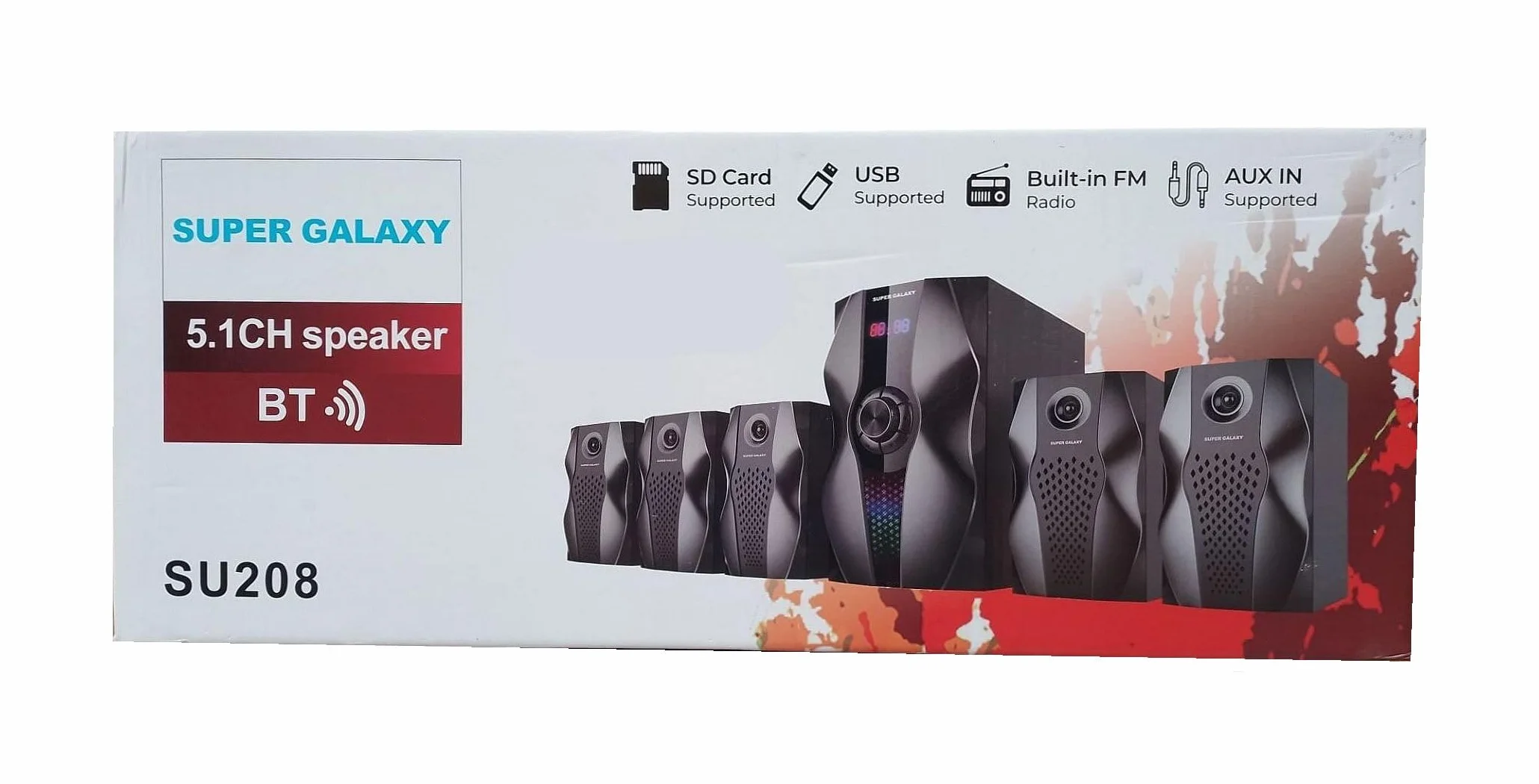 Home Cinéma 5.1 Bluetooth USB FM Radio AUX Entrée SD Card Télécommande 50W