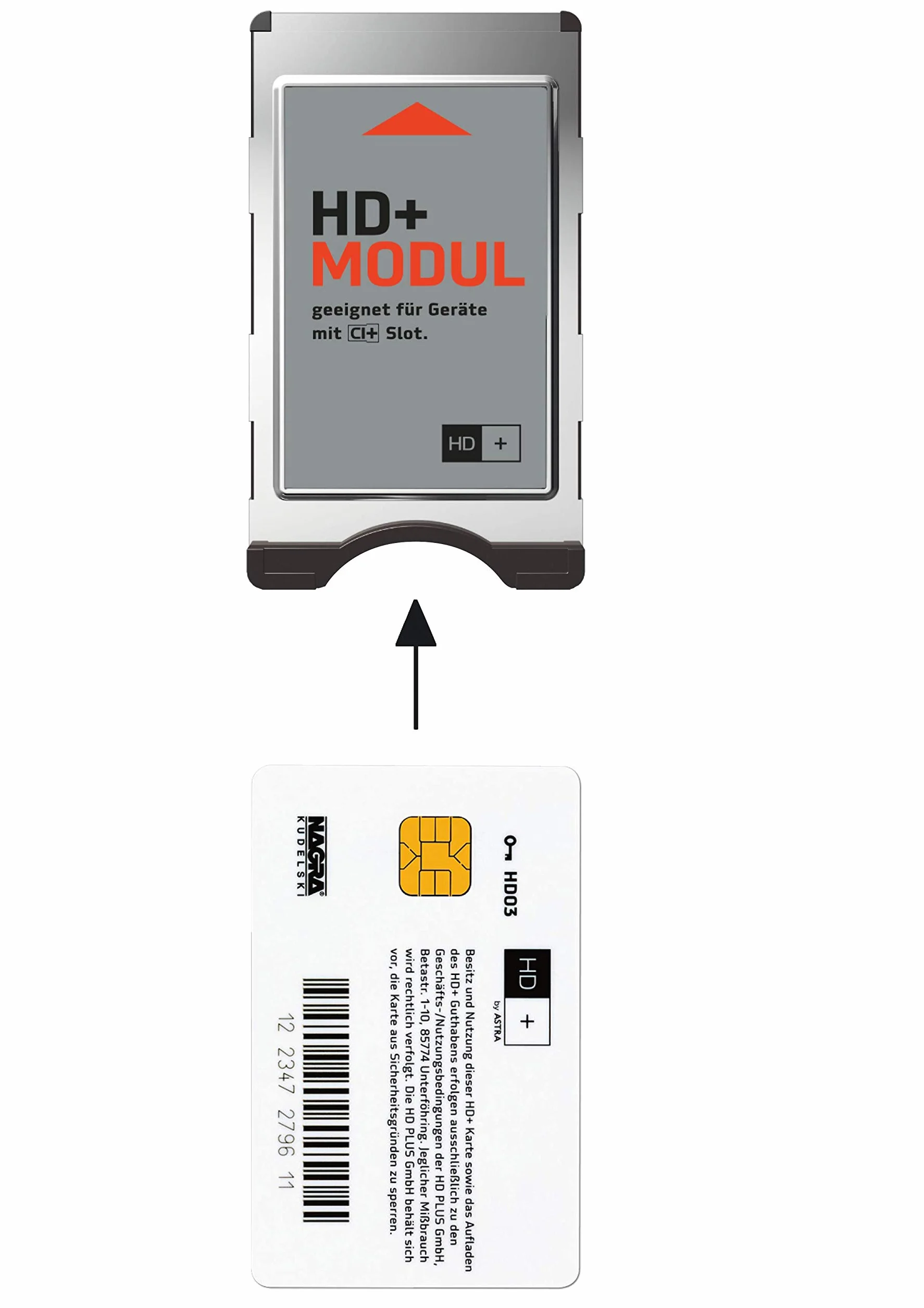 CI+ Modul inkl. HD+ Karte für 12 Monate HD+ Programme (nur für Sat-Receiver und Fernseher mit CI+ Schnittstelle)