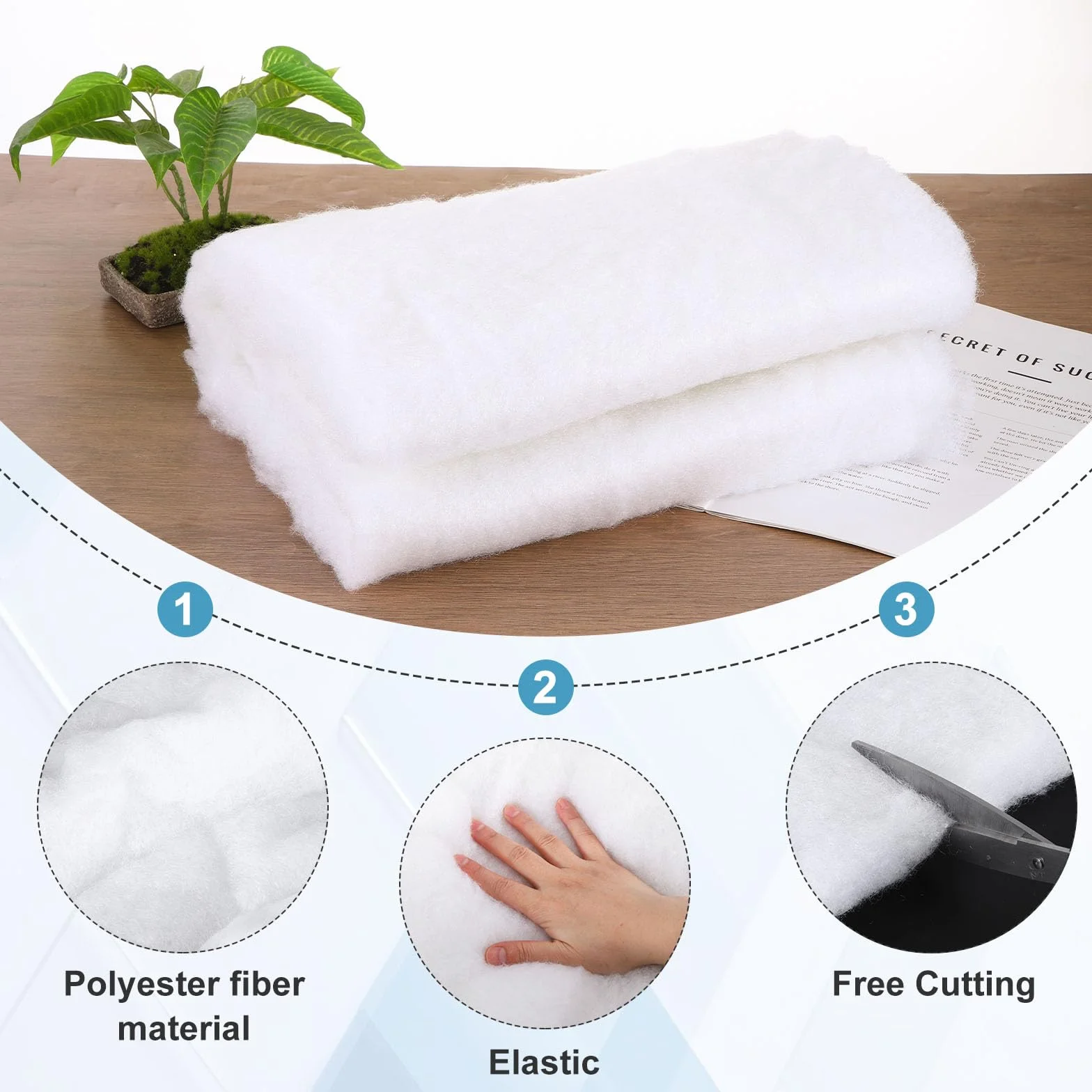 QUARKZMAN Ouate Acoustique pour Enceintes Fibre Polyester 100x30x5cm Ignifuge Absorbant Sonore Isolation Interieure Audio Amortissement DIY HiFi Remplacement pour Reparations Enceintes,