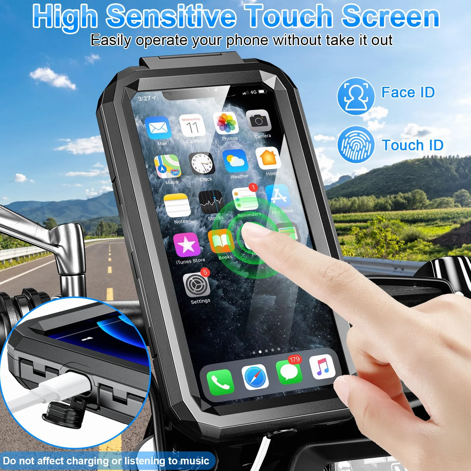 Support Téléphone Vélo Universel Étanche 360° Rotation Anti Vibration Porte Smartphone Guidon pour 5,5-7,0 Pouces