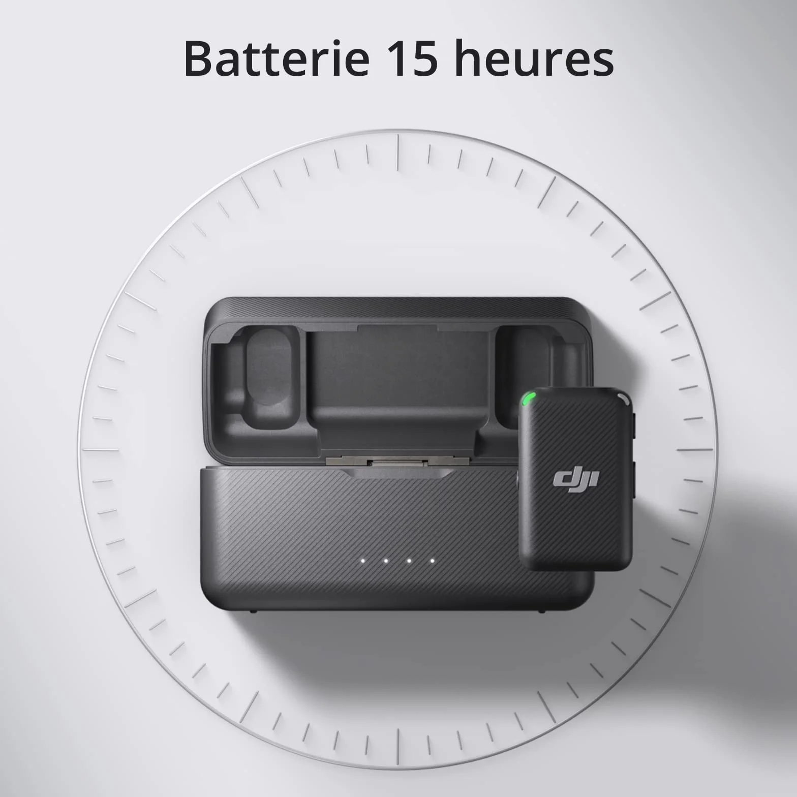 DJI Mic (2 TX + 1 RX + Boîtier recharge) - Compact et Portable micros Lavalier sans Fil à Enregistrement à Double Canal, Transmission à 250 mètres, 15 heures, Système pour Smartphones, caméras