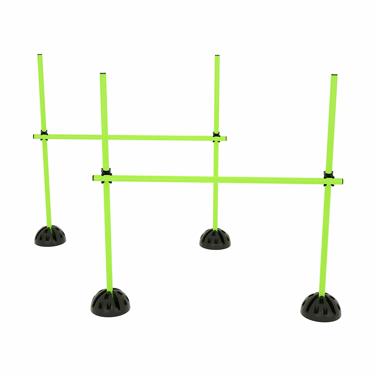 Lot de barres de saut pour entraînement d'agilité conditionnelle, slalom - 15 x 100 cm, 10 pieds en X, 10 clips