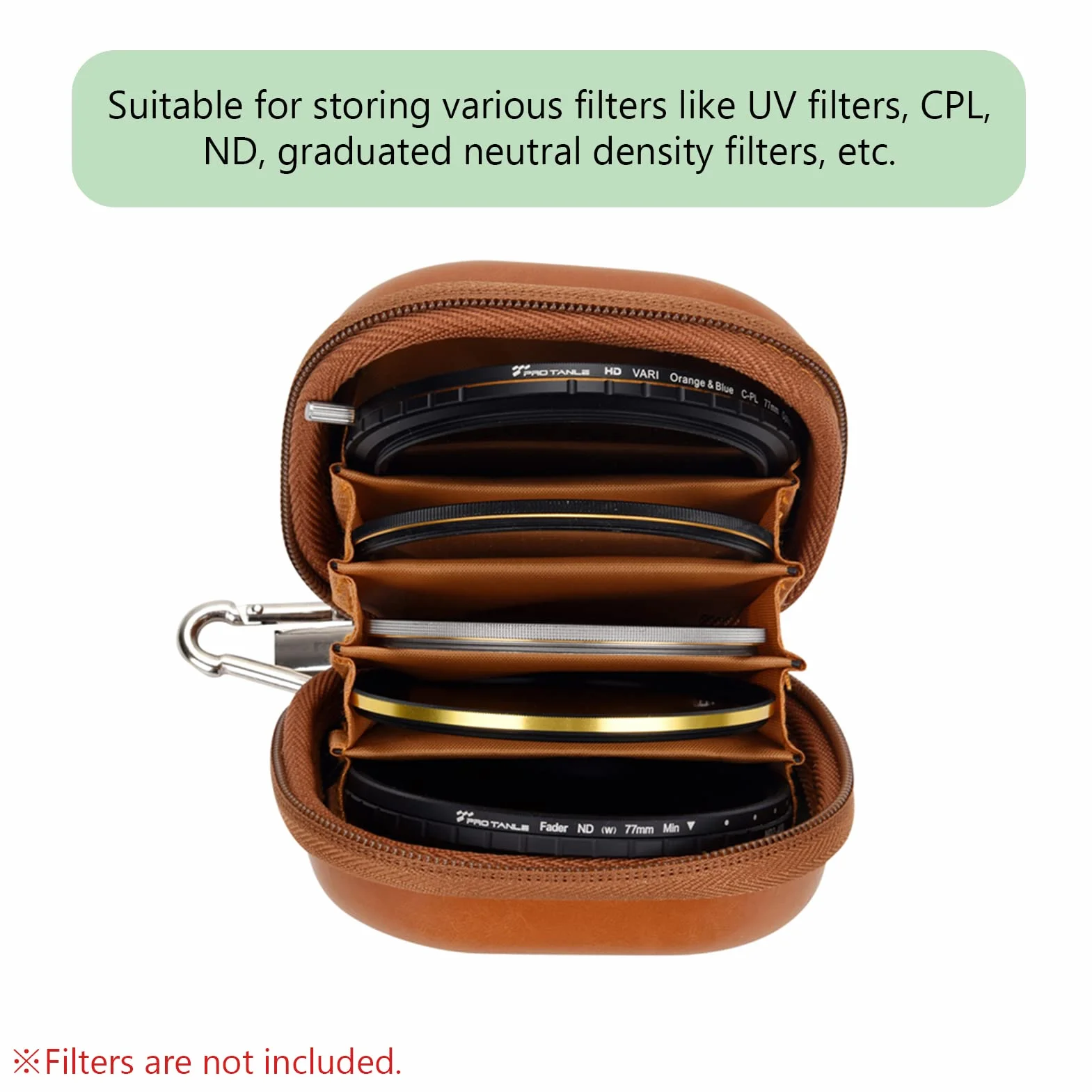Namolit Filtre Pro TANLE Étui de Rangement Rigide en Cuir PU pour Filtres UV CPL ND 82 mm