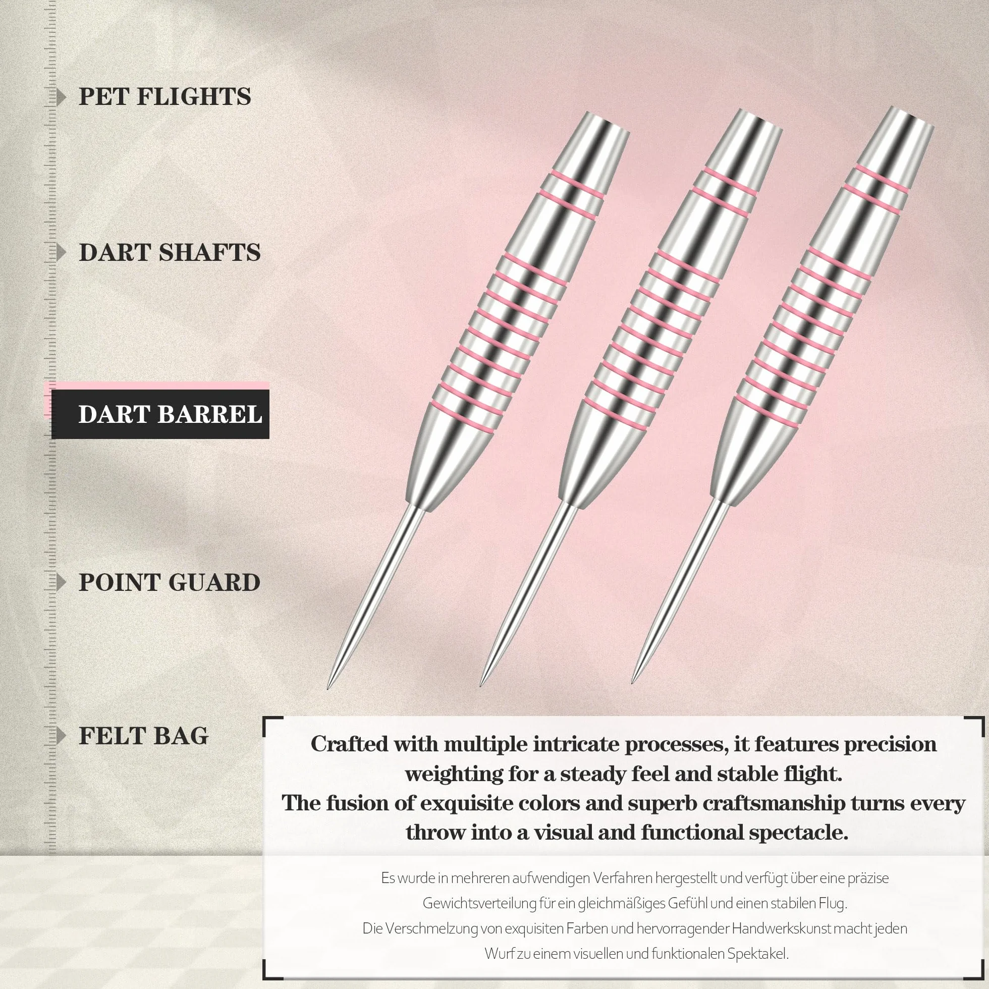 CyeeLife Fléchettes Pointe Acier 20g Set Professionnel avec 6 Vols, Portefeuille et protège-Pointes