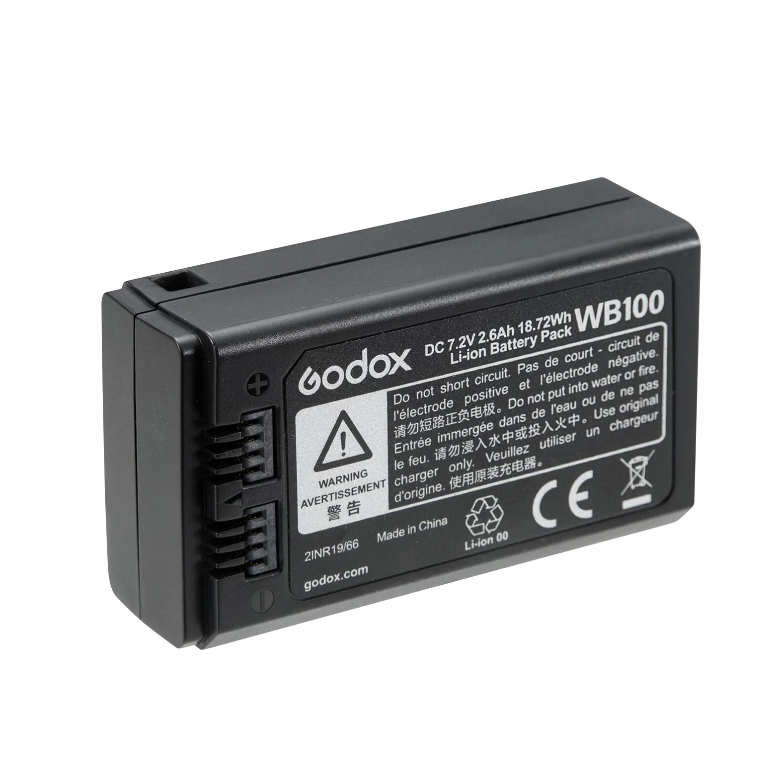 Godox WB100 Batterie, 2600mAh Batterie au Lithium pour Godox AD100Pro, Batterie de AD100 Pro