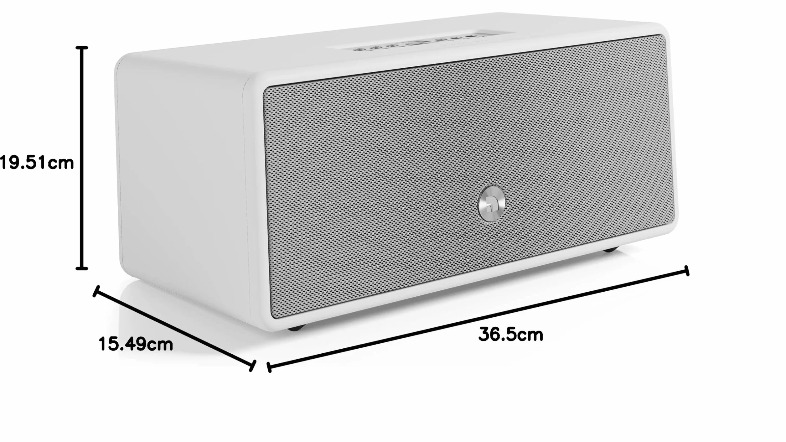 Audio Pro Drumfire-D2 - Enceinte Multiroom Ultra Puissante avec Bluetooth & WiFi - Enceinte Stéréo avec AirPlay 2, Chromecast, Spotify sans Fil - Blanc