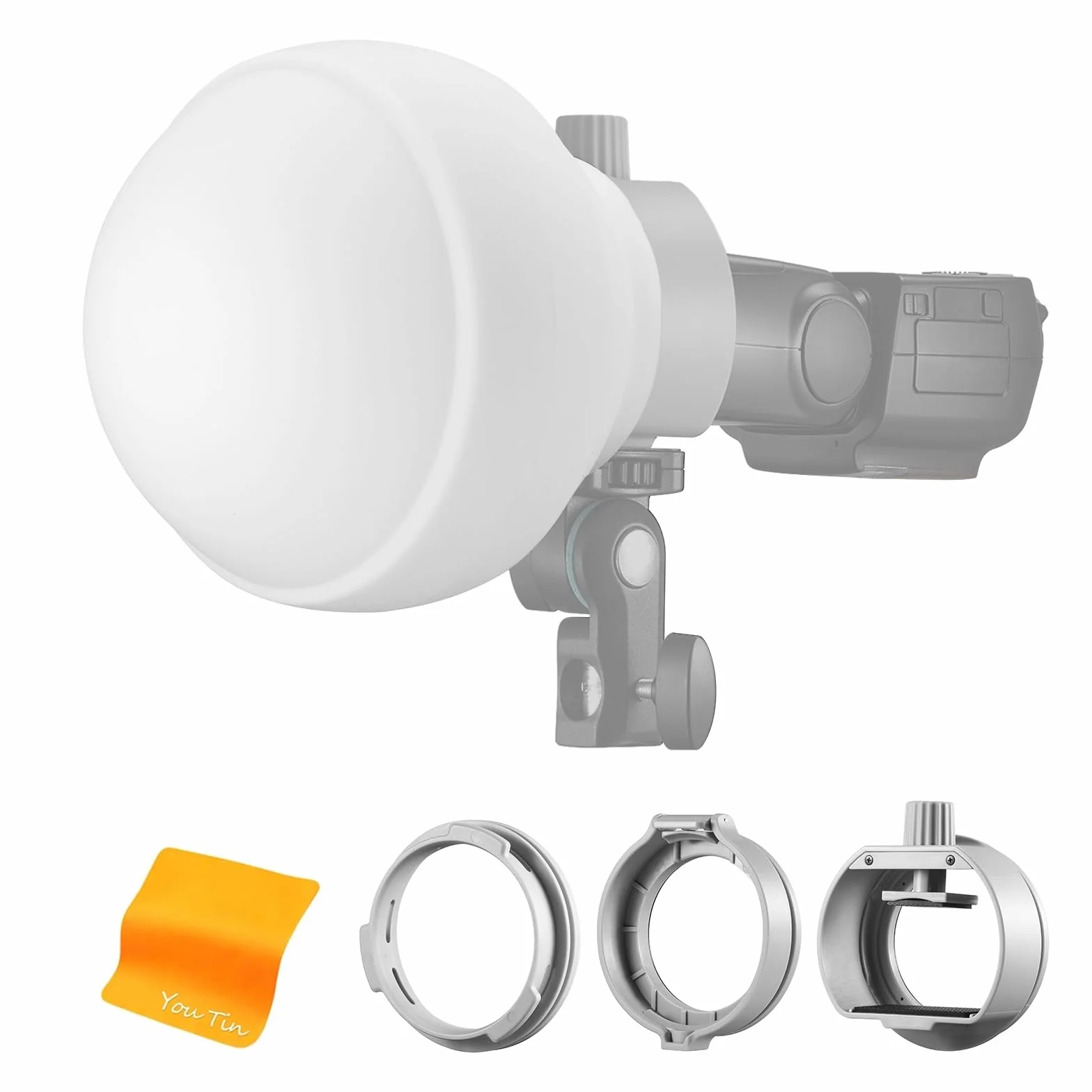 Godox ML-CD15 Diffuseur Dôme avec 3 Adaptateurs pour Lampe de Poche, Modificateur de Lumière Souple Pliable pour Godox AD100PRO AD200PRO AD300PRO AD400PRO V1 V860II V860III TT685II TT600 ML60 ML60Bi