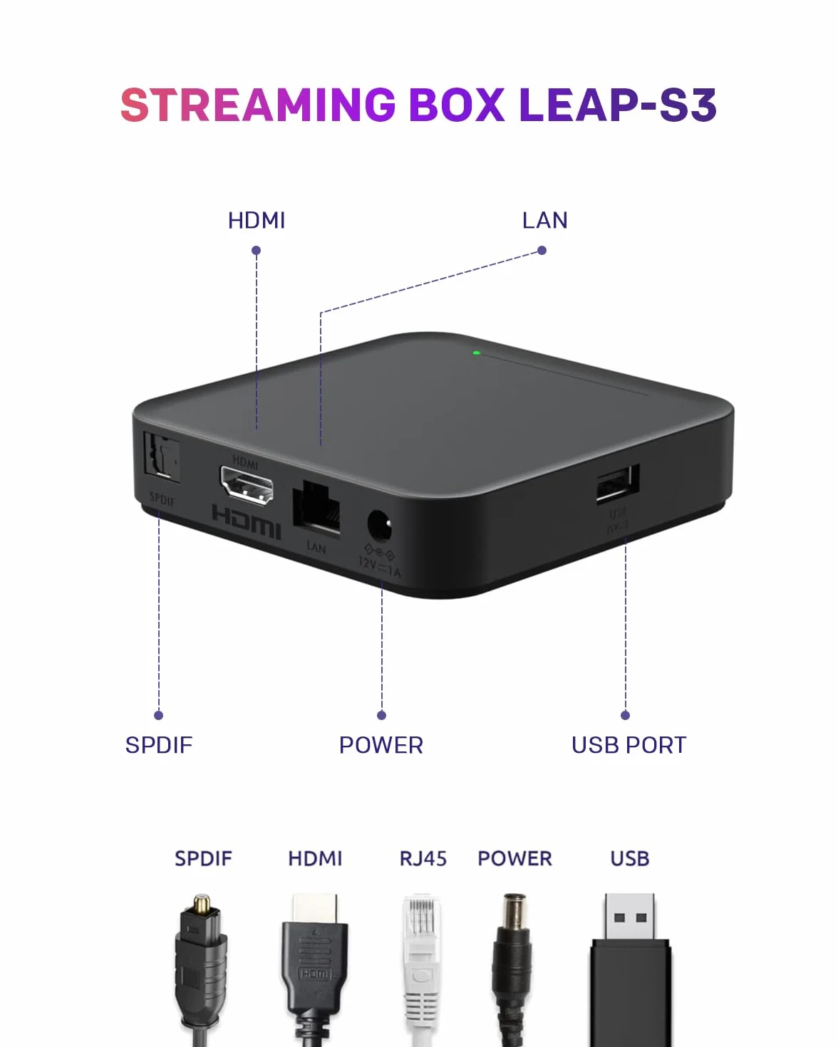 STRONG Leap-S3 Streaming Box Google TV 4K UHD avec Port Ethernet, 2GB RAM + 16GB Stockage, Chromecast Intégré, WiFi, Assistant Google Vocal, HDR10+, Dolby Audio & Dolby Vision