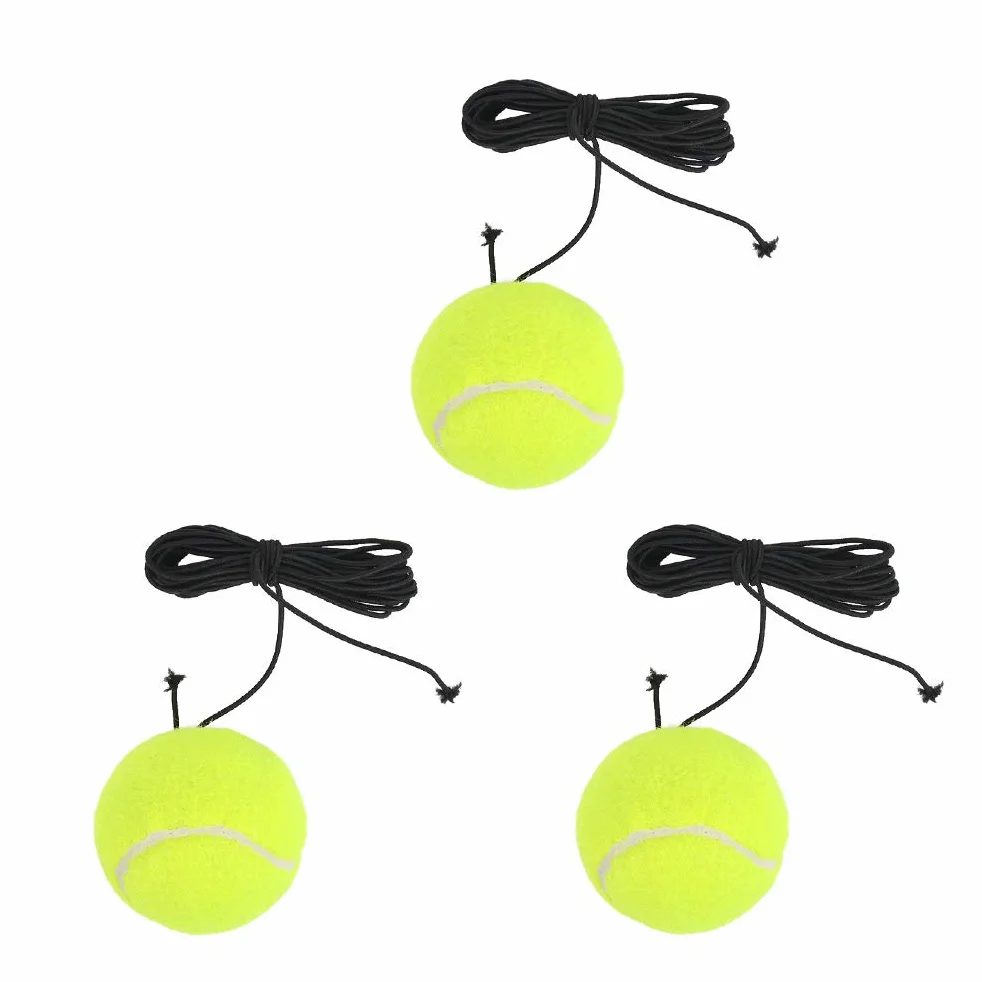 TIMESETL Balles de Tennis avec Corde 3 Pcs, Balle d'entraînement Élastique pour Adultes Débutants