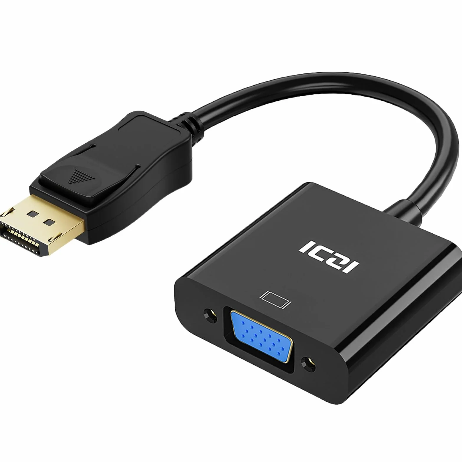 ICZI Adaptateur DisplayPort vers VGA 1080P,Convertisseur DP Mâle vers VGA Femelle Full HD Noir pour PC,TV,Ecran,Projecteur