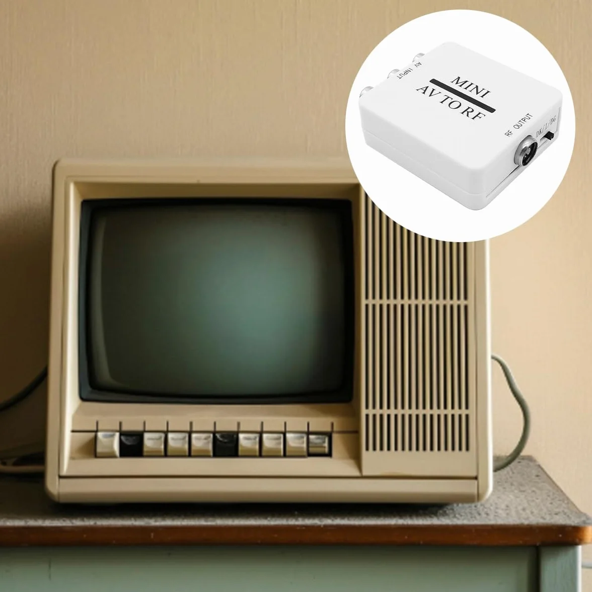 Convertisseur Modulateur Bidirectionnel RCA/composite AV Vers RF Adaptateur AV2 PAL/NTSC/SECAM Vers PAL/NTSC Système TV Compatible Avec DVD/VCR/PS/Projecteur (Blanc, Plug and Play)