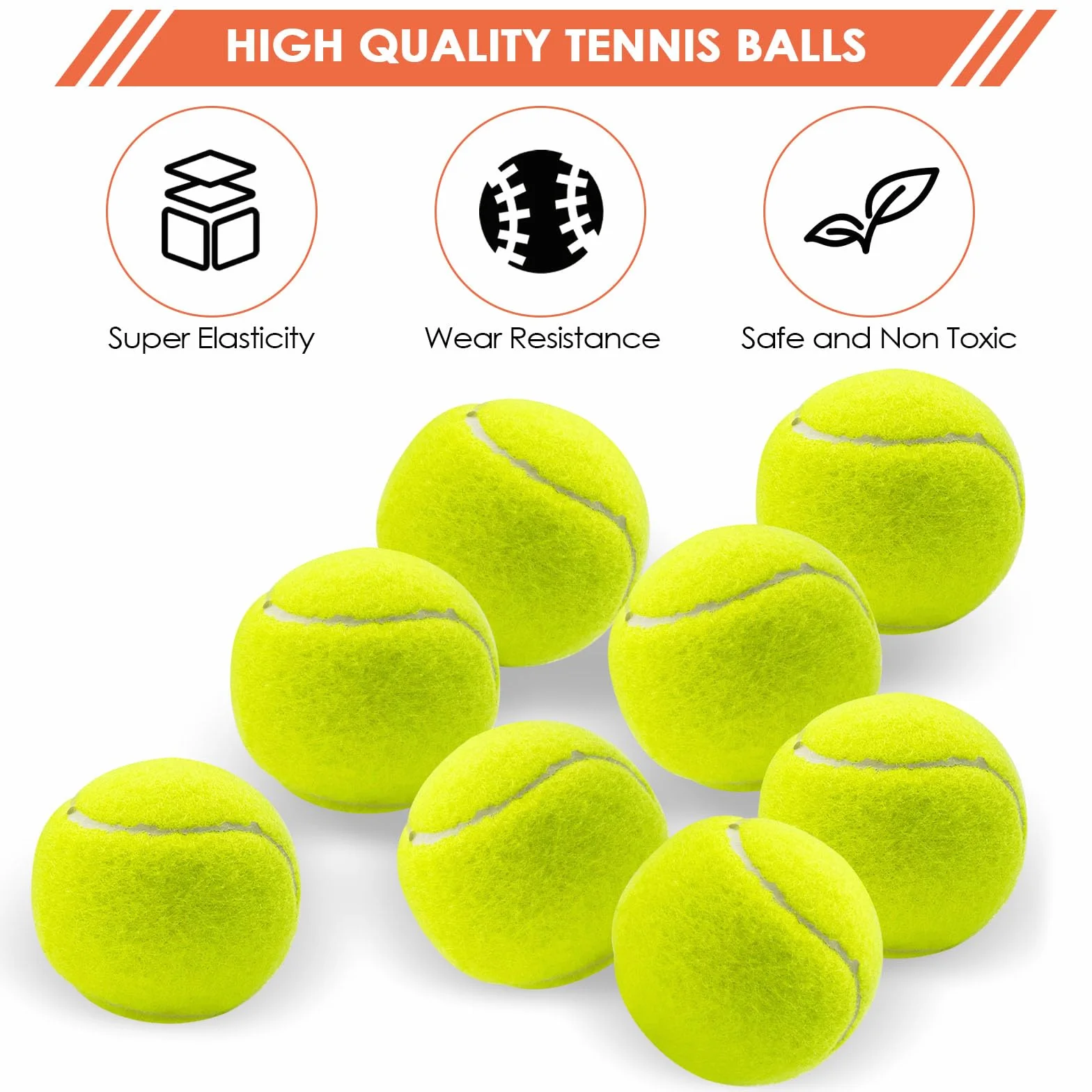 Balles de Tennis Jaune 12 Pièces pour Entraînement Débutants Adultes Enfants Chiens