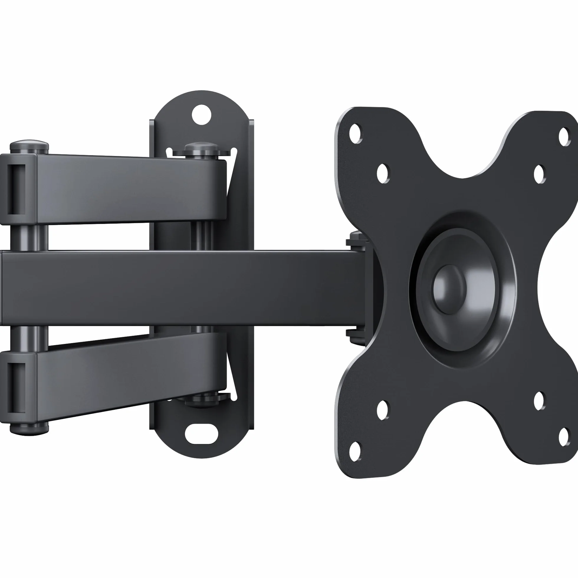 BONTEC Support TV Mural Orientable et Inclinable Universel pour Télévision et Moniteur 13-30 Pouces, Fixation Murale VESA 75x75/100x100mm, Charge Max 15kg, Extension 38.2cm, Facile à Installer