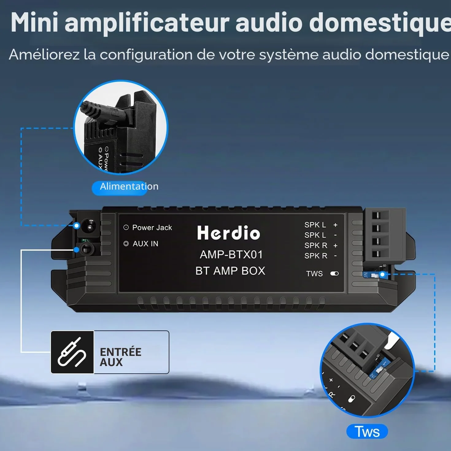 Herdio 4 Pouces 160 Watts Haut-Parleur de Plafond Bluetooth 2 Voies pour Salle de Bain, Cuisine, Terrasse (2 Pièces)