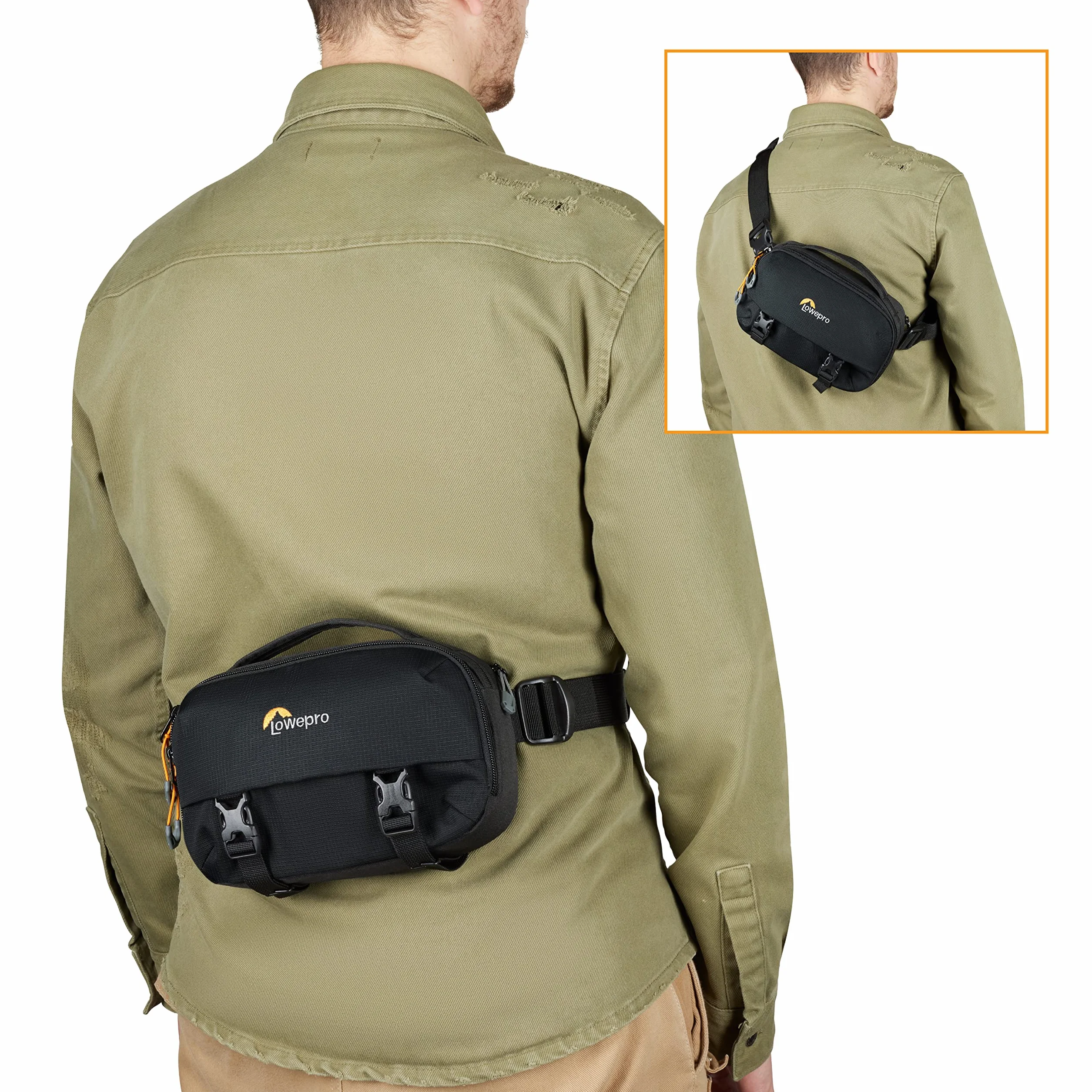 Lowepro Trekker Lite HP 100, Sac à Dos pour Appareil Photo Compact avec Poche pour Tablette, Sac pour Appareil Photo Hybride Crop-Sensor, Système de Compression UltraCinch, Noir