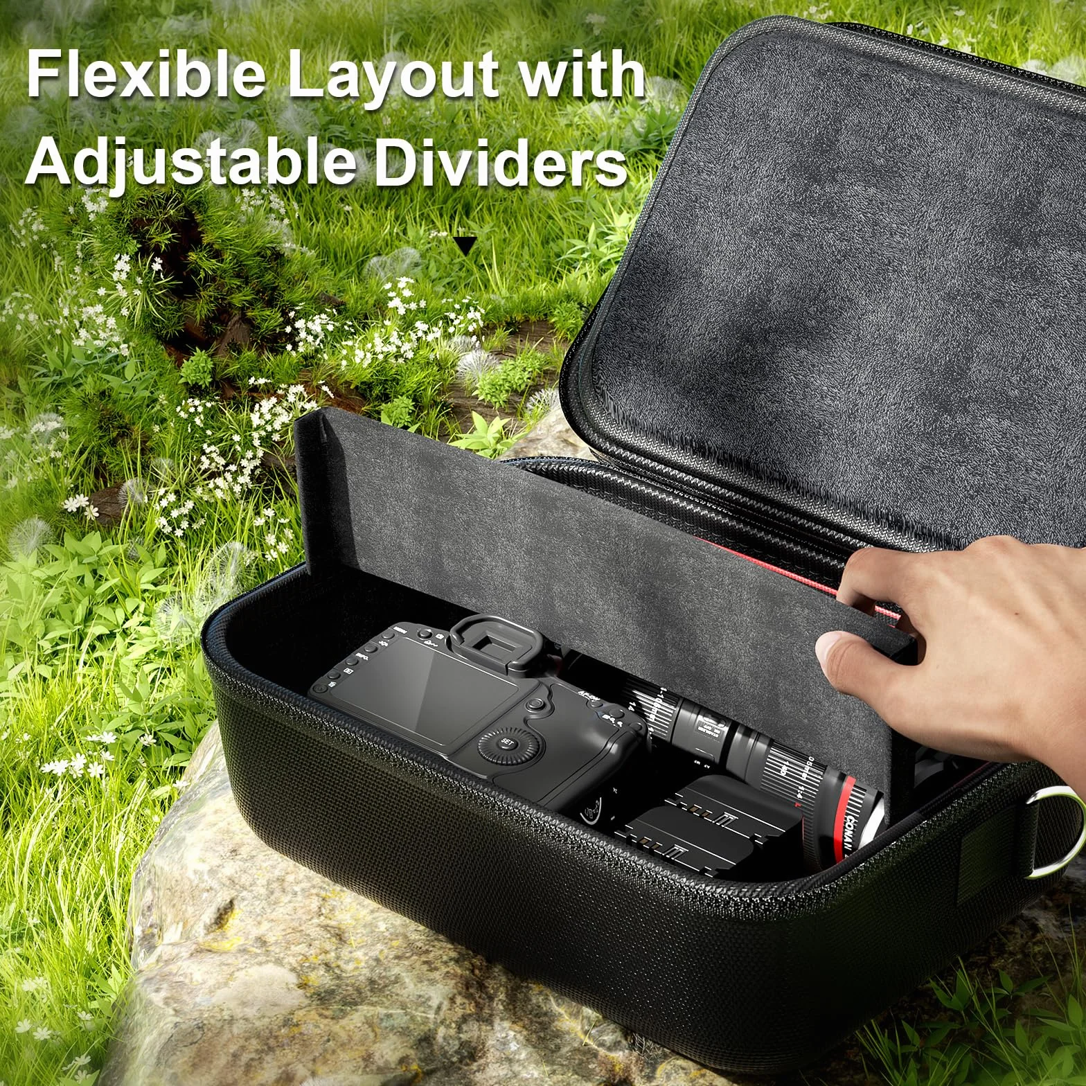 ProCase Étui Housse Rigide Rembourrée pour Appareil Photo DSLR/SLR Canon EOS 2000D R100 R50 Nikon Pentax Sony Noir