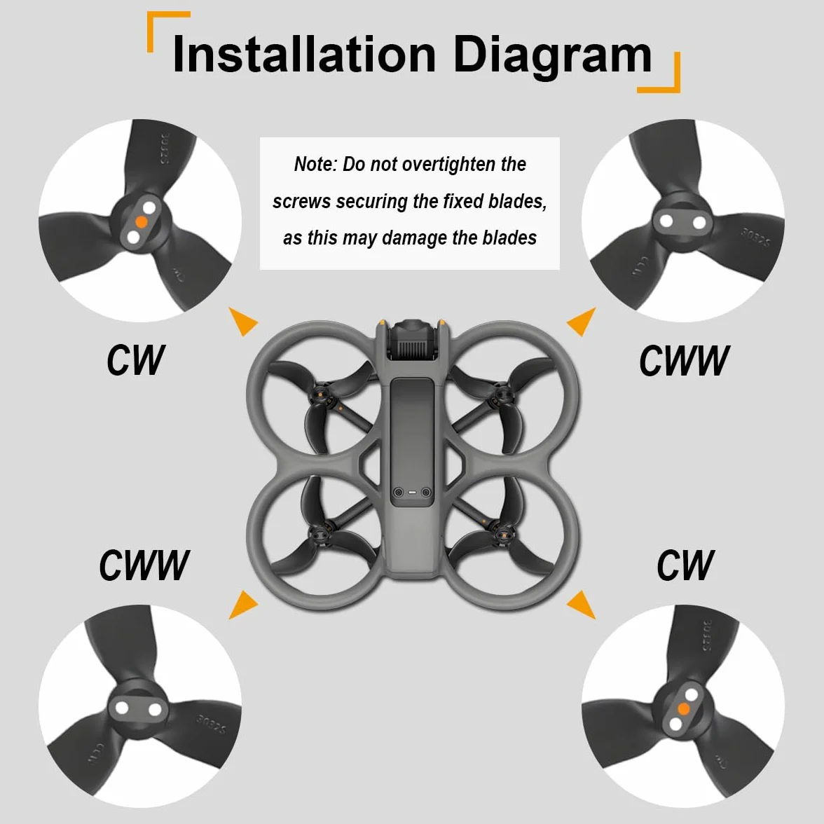 Hélices 3032S de Rechange pour Drone DJI Avata 2, Pales de Drone Pliables à démontage Rapide et à Faible Bruit, pièces et Accessoires pour Avata 2 avec vis et Tournevis (Noir)