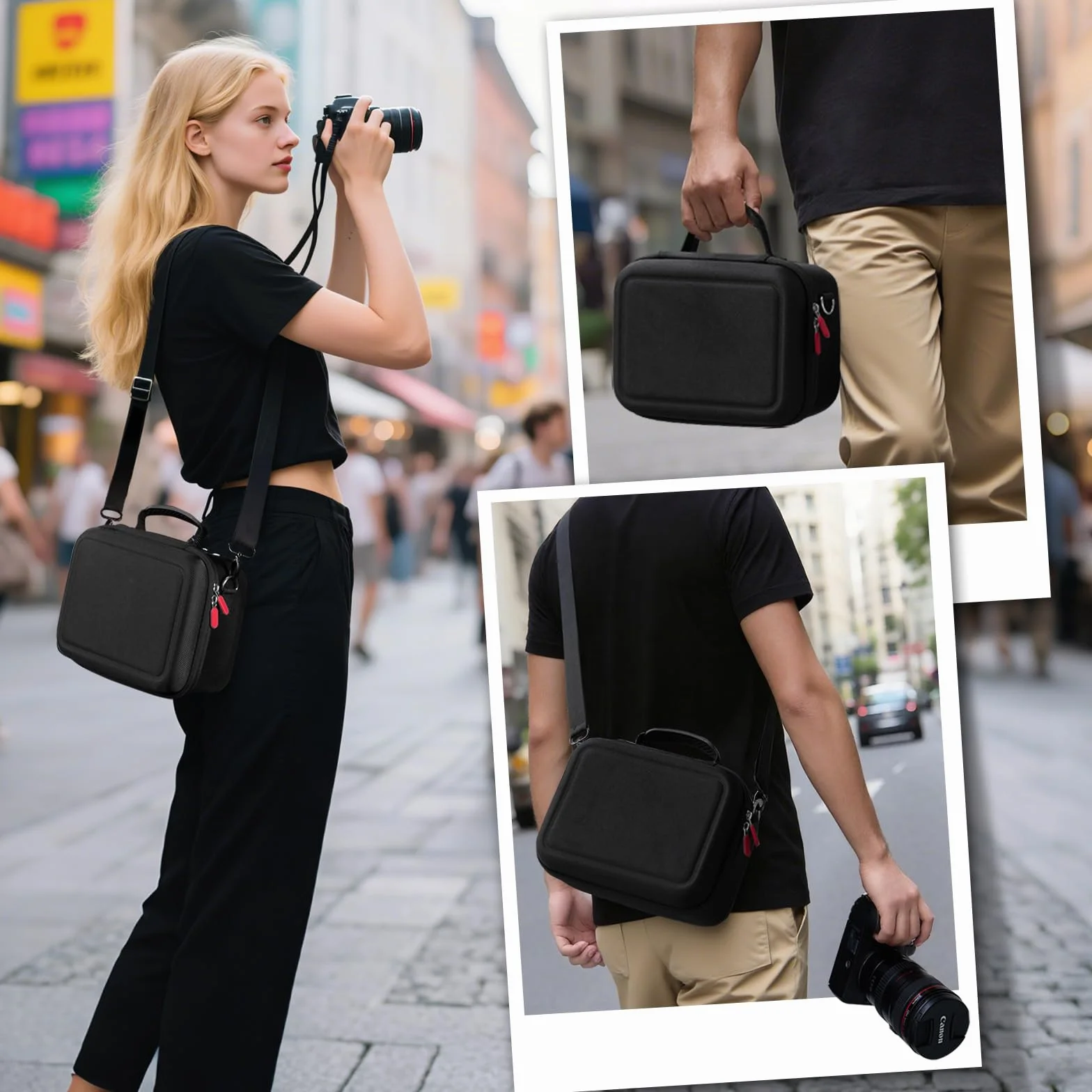 ProCase Étui Housse Rigide Rembourrée pour Appareil Photo DSLR/SLR Canon EOS 2000D R100 R50 Nikon Pentax Sony Noir